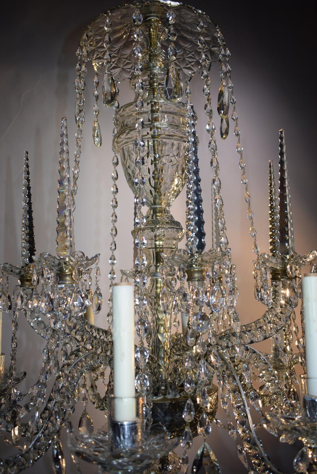 Crystal Antique Chandelier, George III For Sale