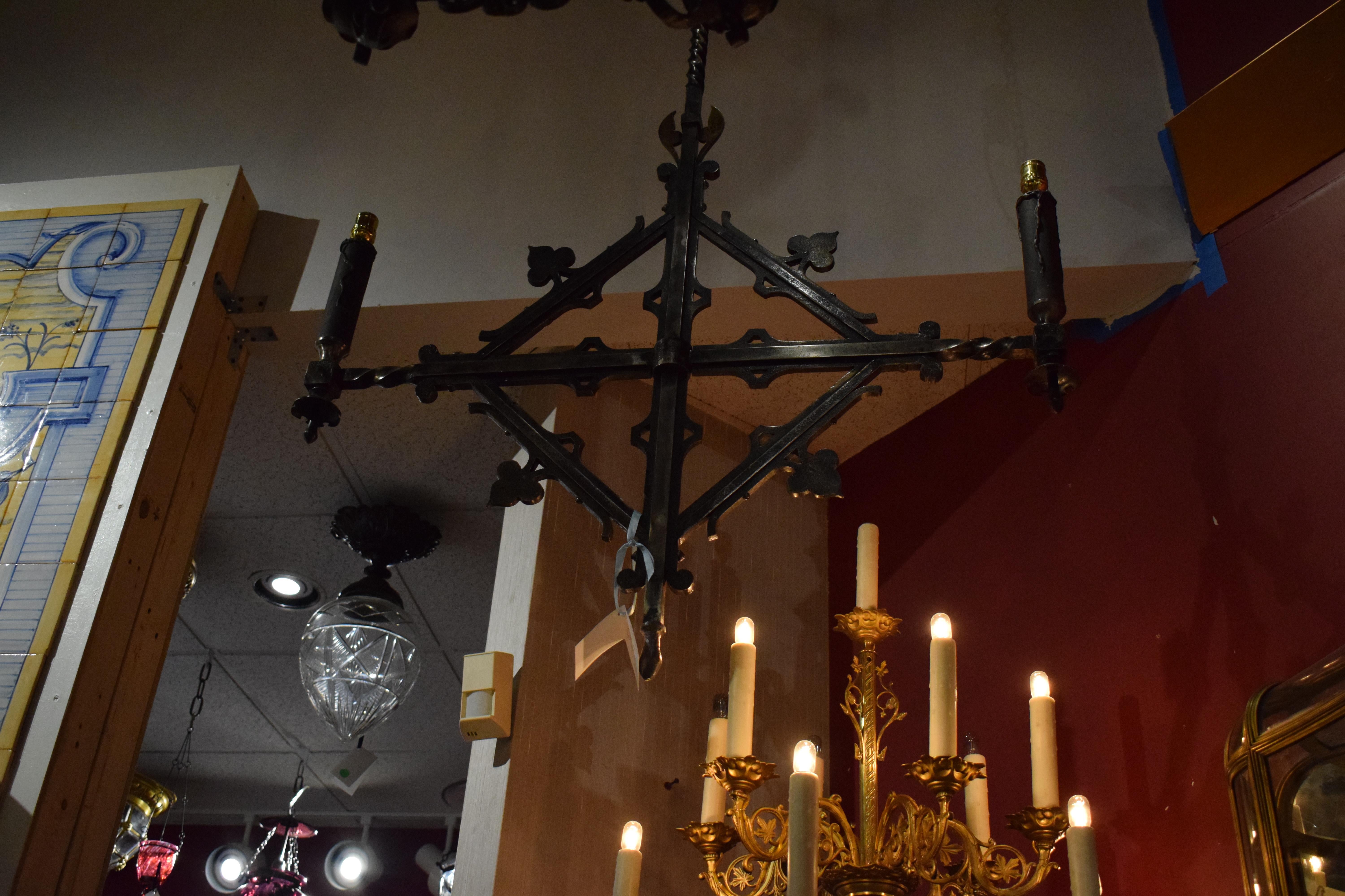 Mid-20th Century Antique Chandelier, Gothic Style For Sale