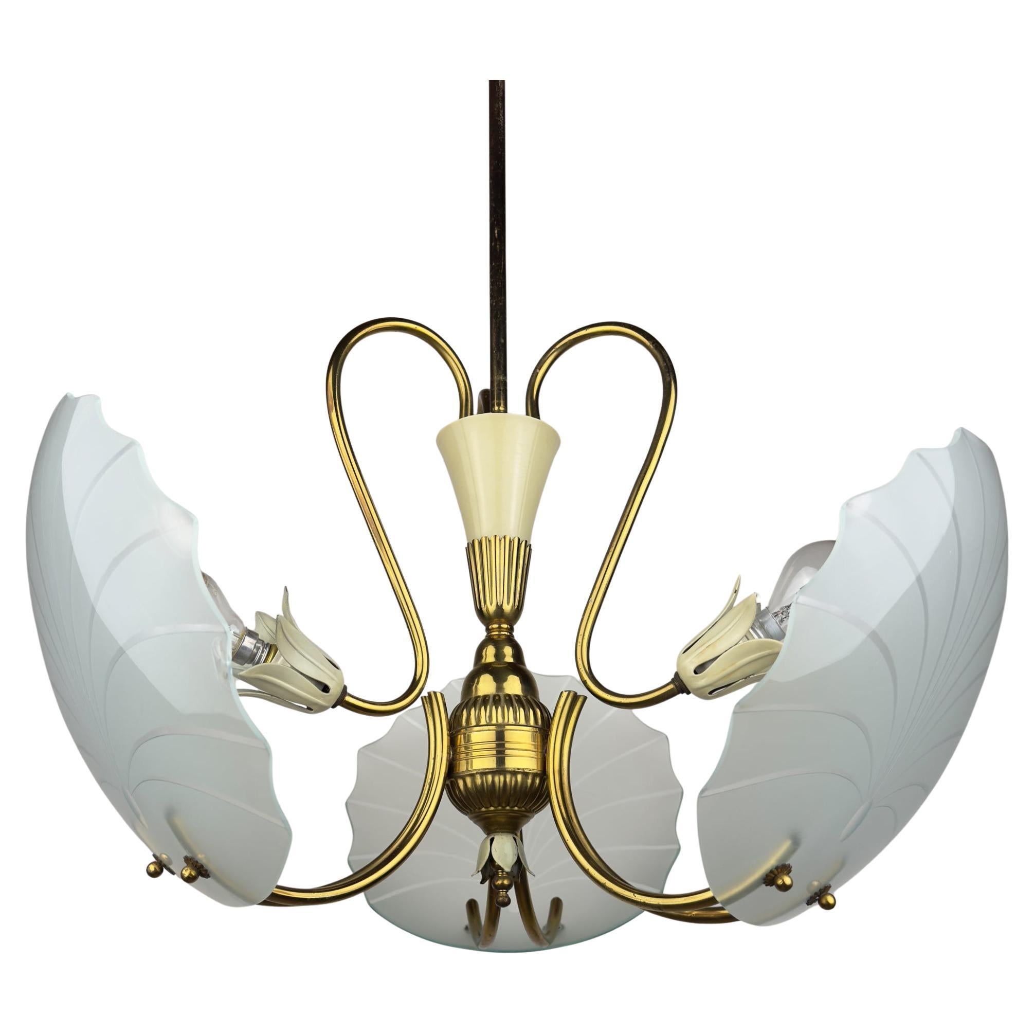 Antiker Kronleuchter, im Stil von Pietro Chiesa für Fontana Arte, Italien, 1930er Jahre im Angebot