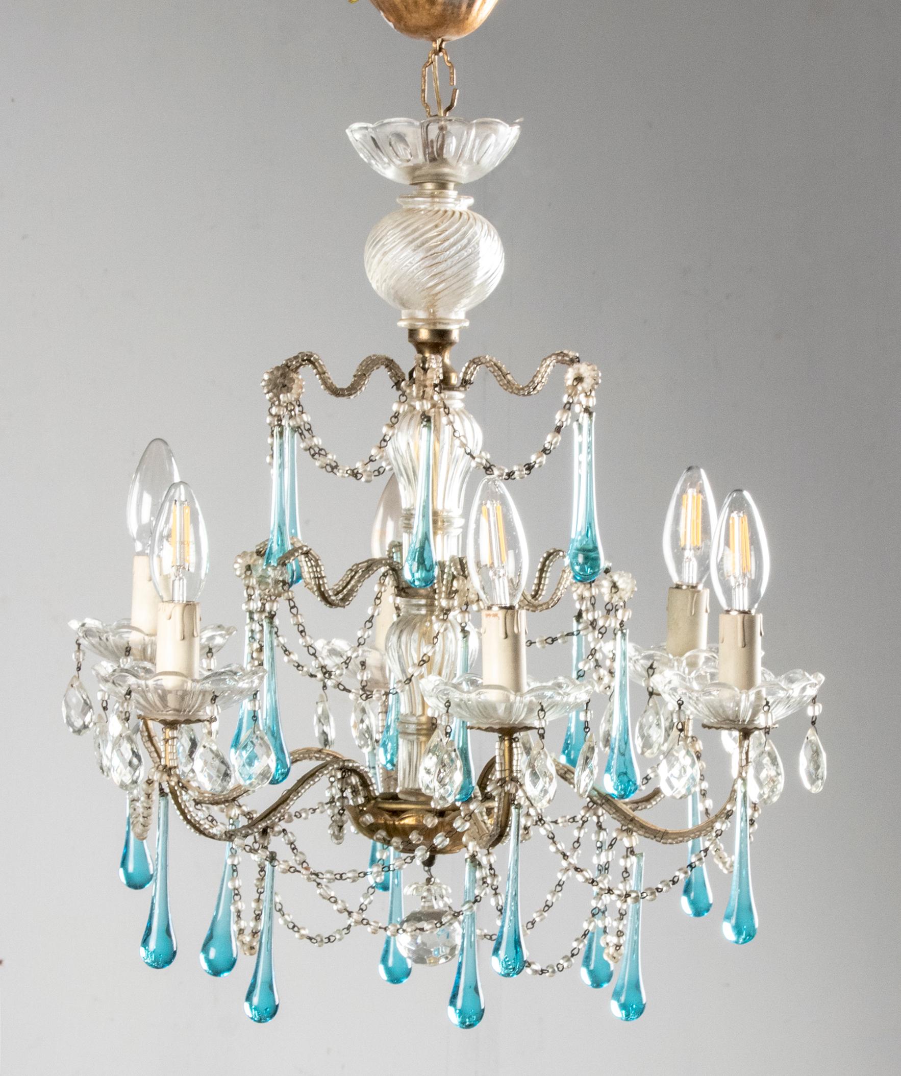 blue crystal chandelier