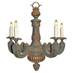 Antique Chandelier, Painted and Giltwood