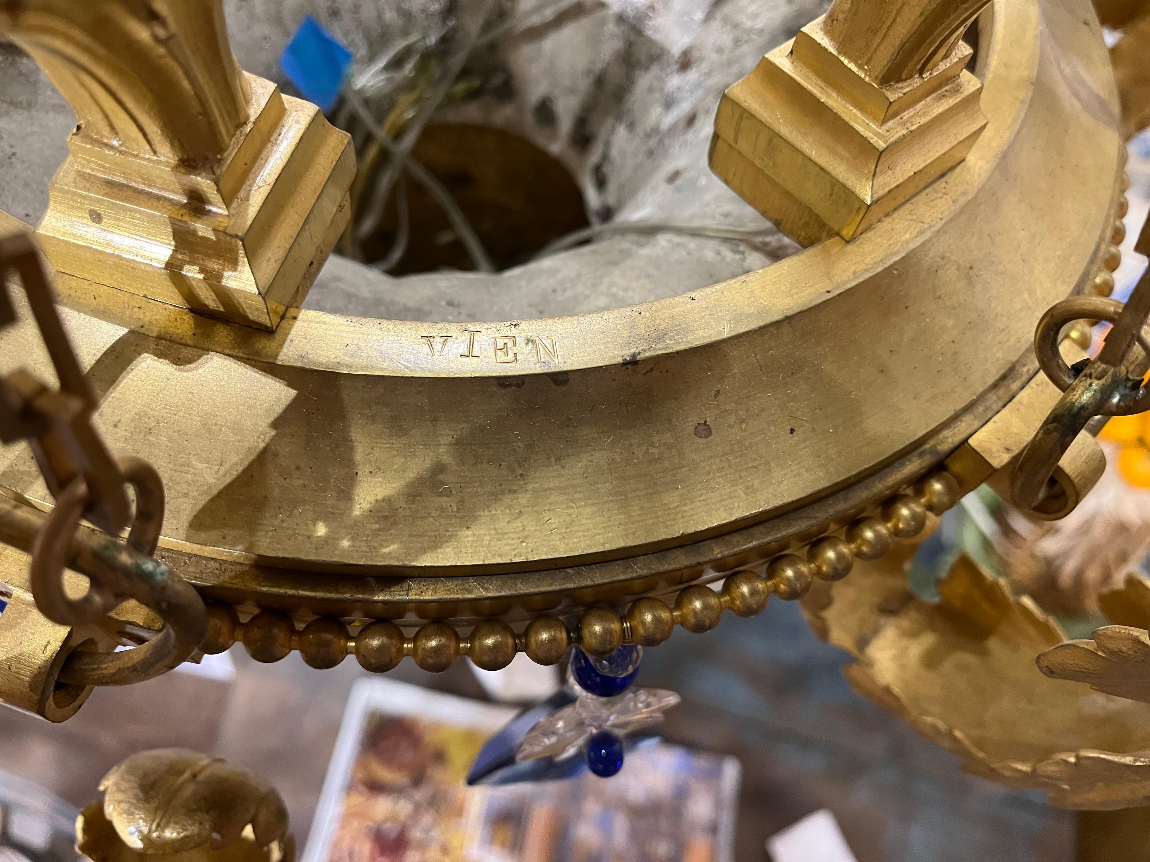 Cristal Lustre russe ancien de style antique en vente