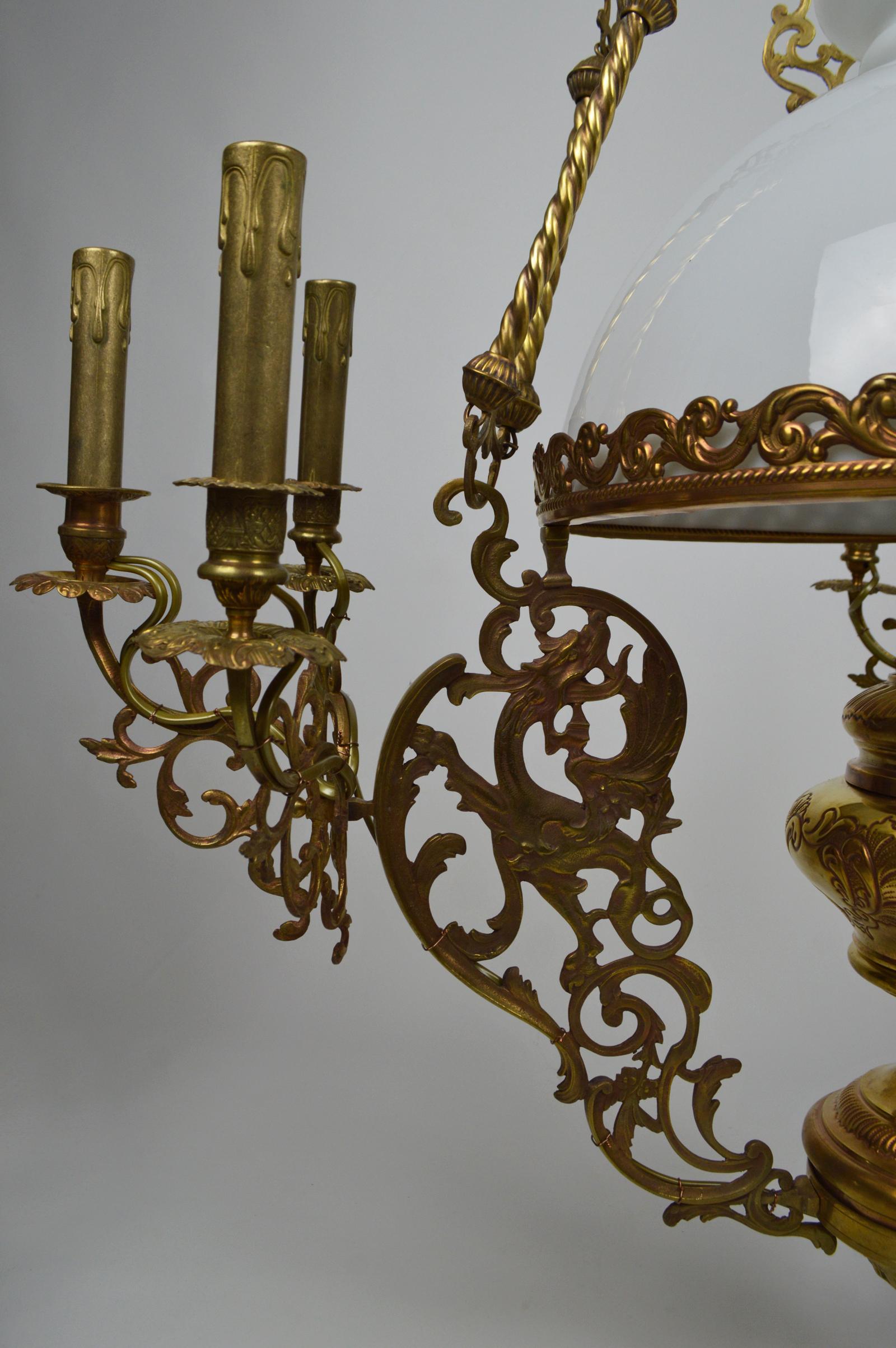 bronze and brass chandelier