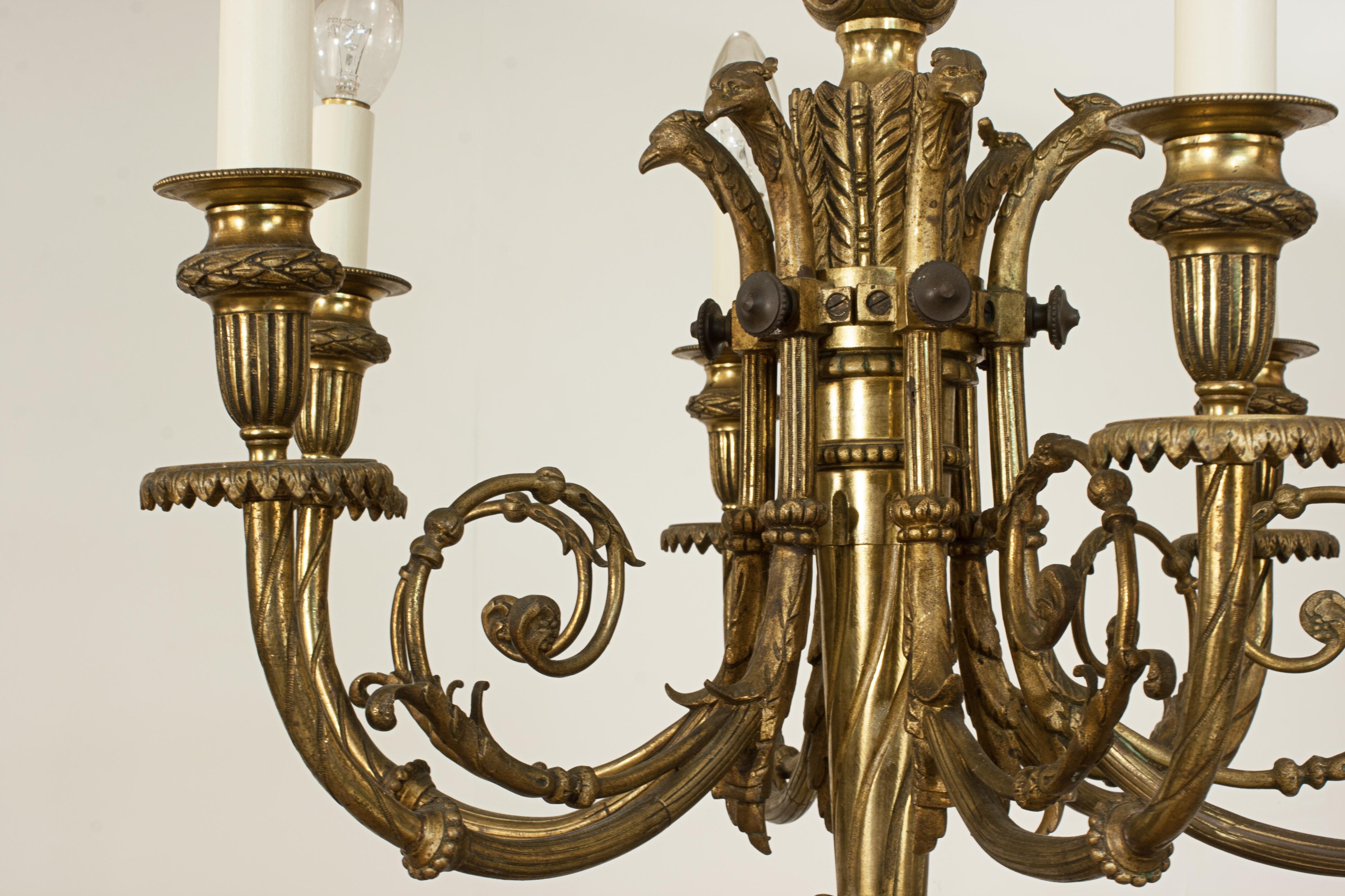 Lampadario antico con sei luci di candela In condizioni buone in vendita a Oxfordshire, GB