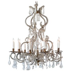 Antique Chandelier with Striking Beading, 1880