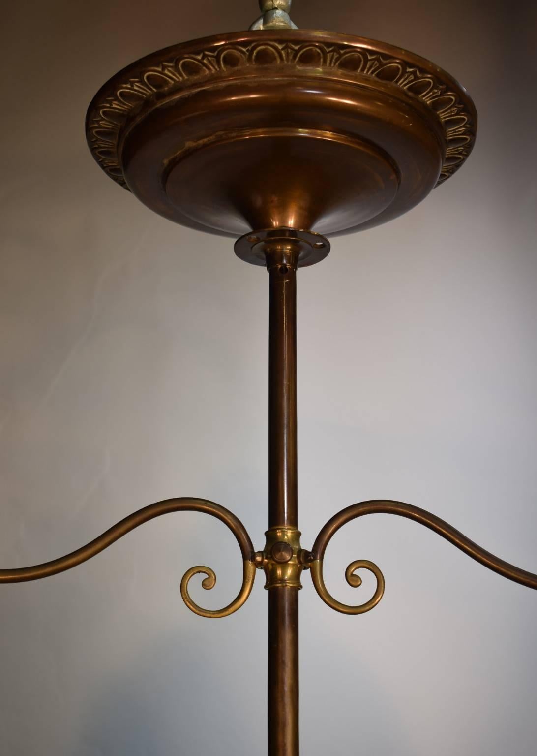 Antique Chandelier, Oil Light In Excellent Condition In Atlanta, GA