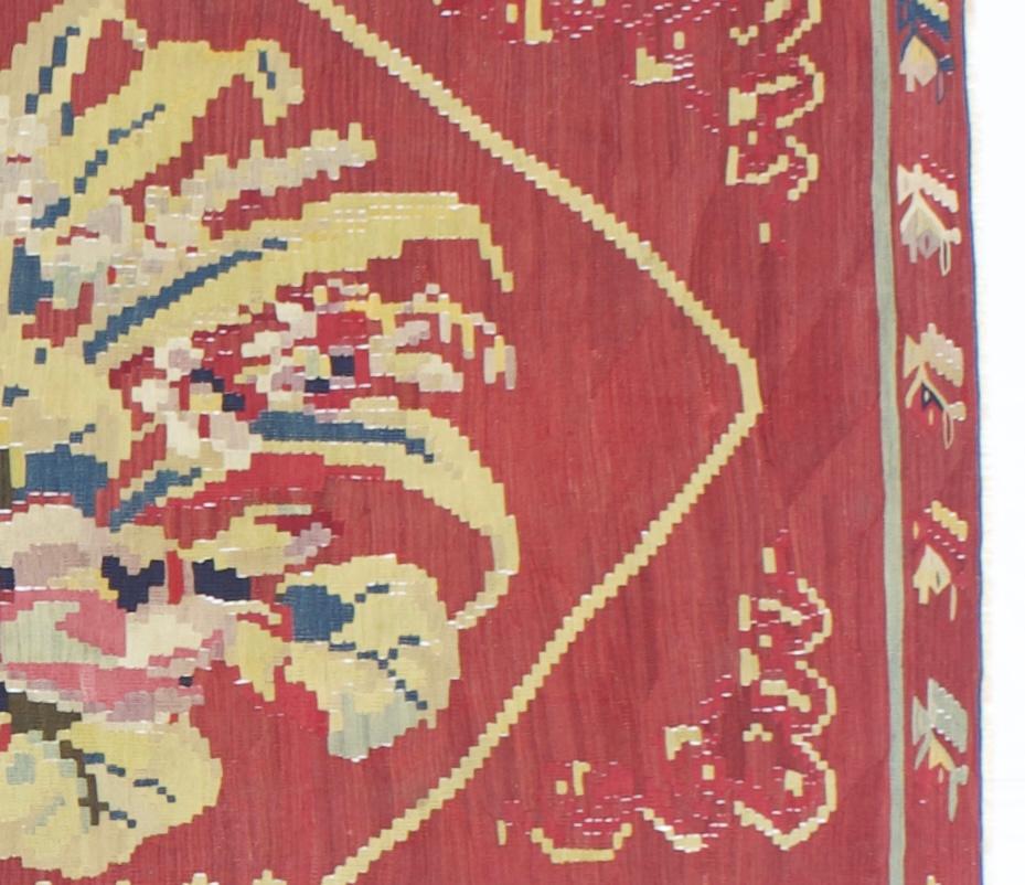 Antiker Charkoy Kilim Teppich 4'0