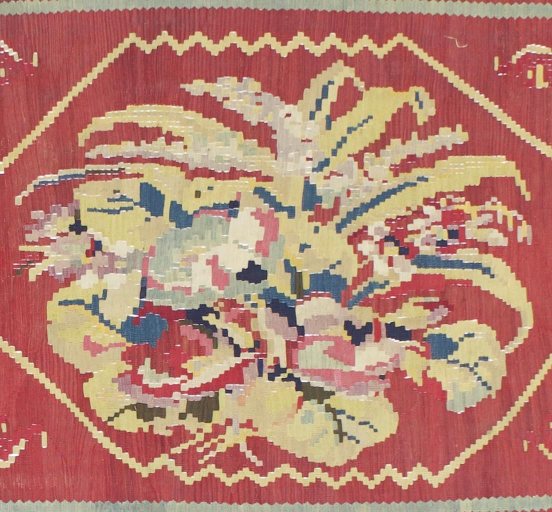 Antiker Charkoy Kilim Teppich 4'0