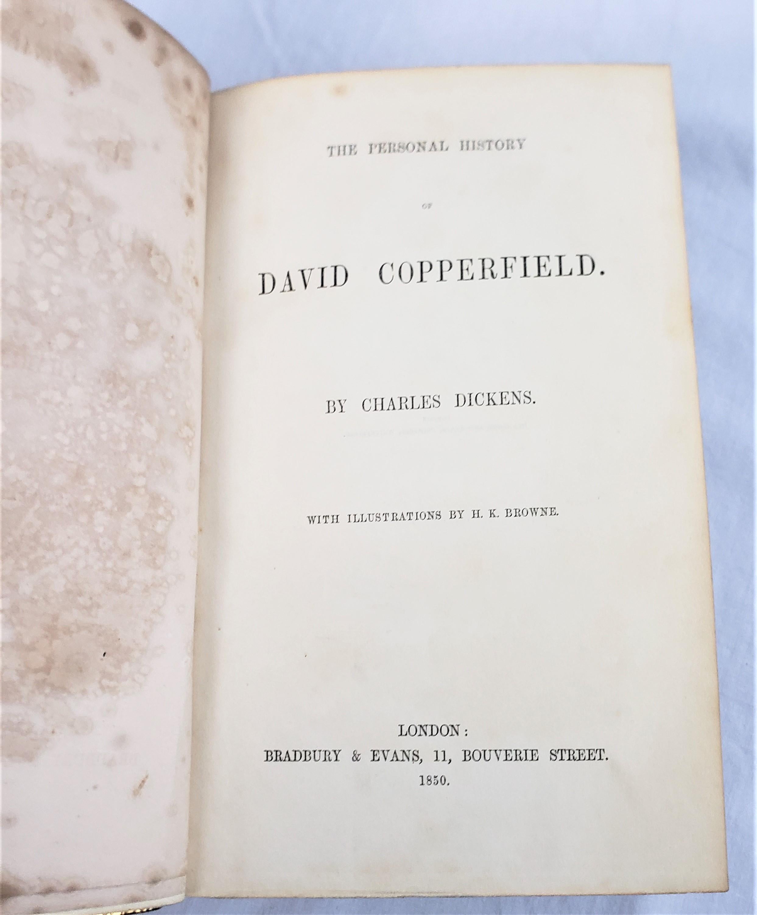 Antique Charles Dickens First Edition David Copperfield 1850 Chapman & Hall Book 2