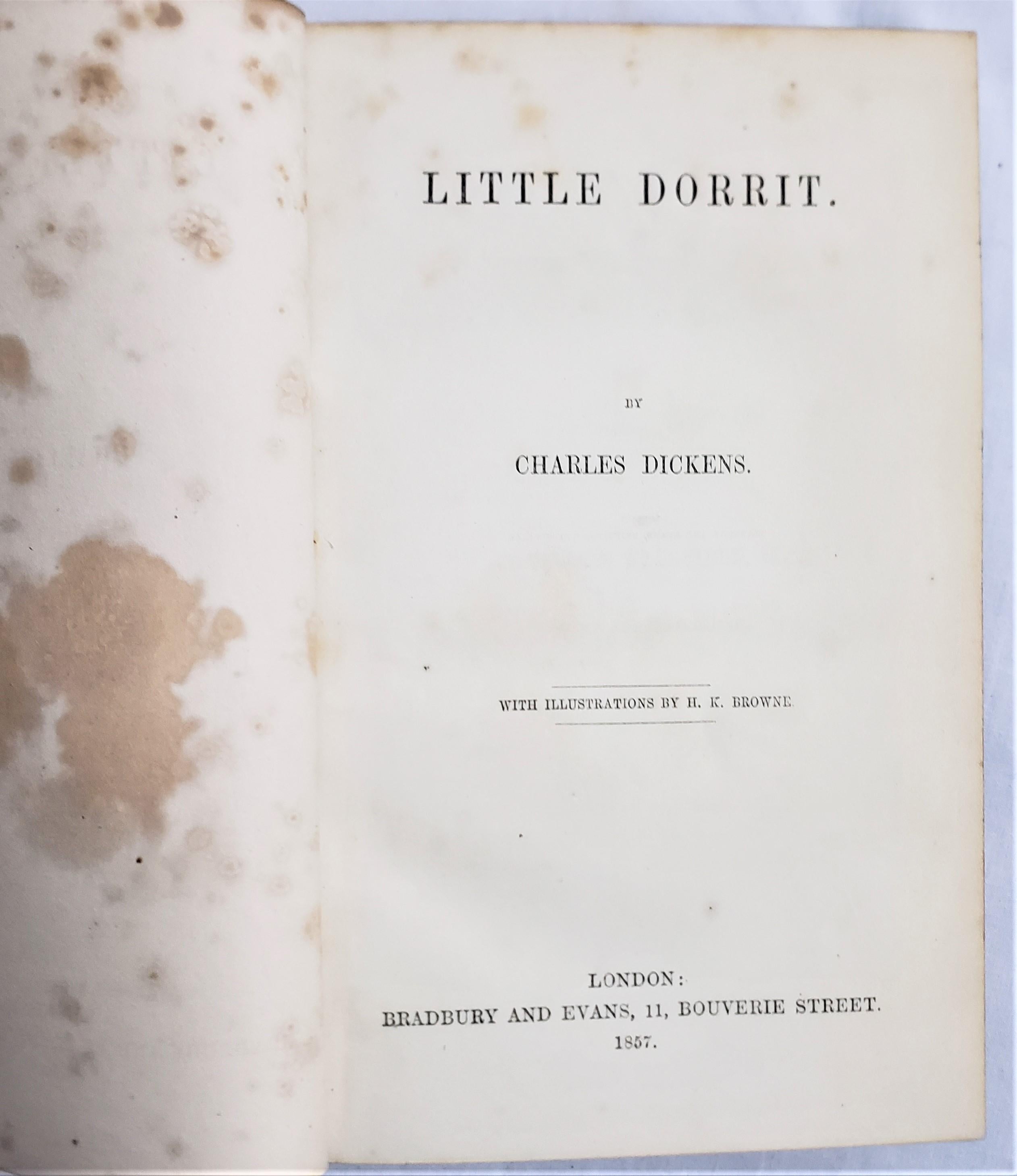 Antique Charles Dickens First Edition Little Dorrit 1857 Chapman & Hall Book For Sale 1