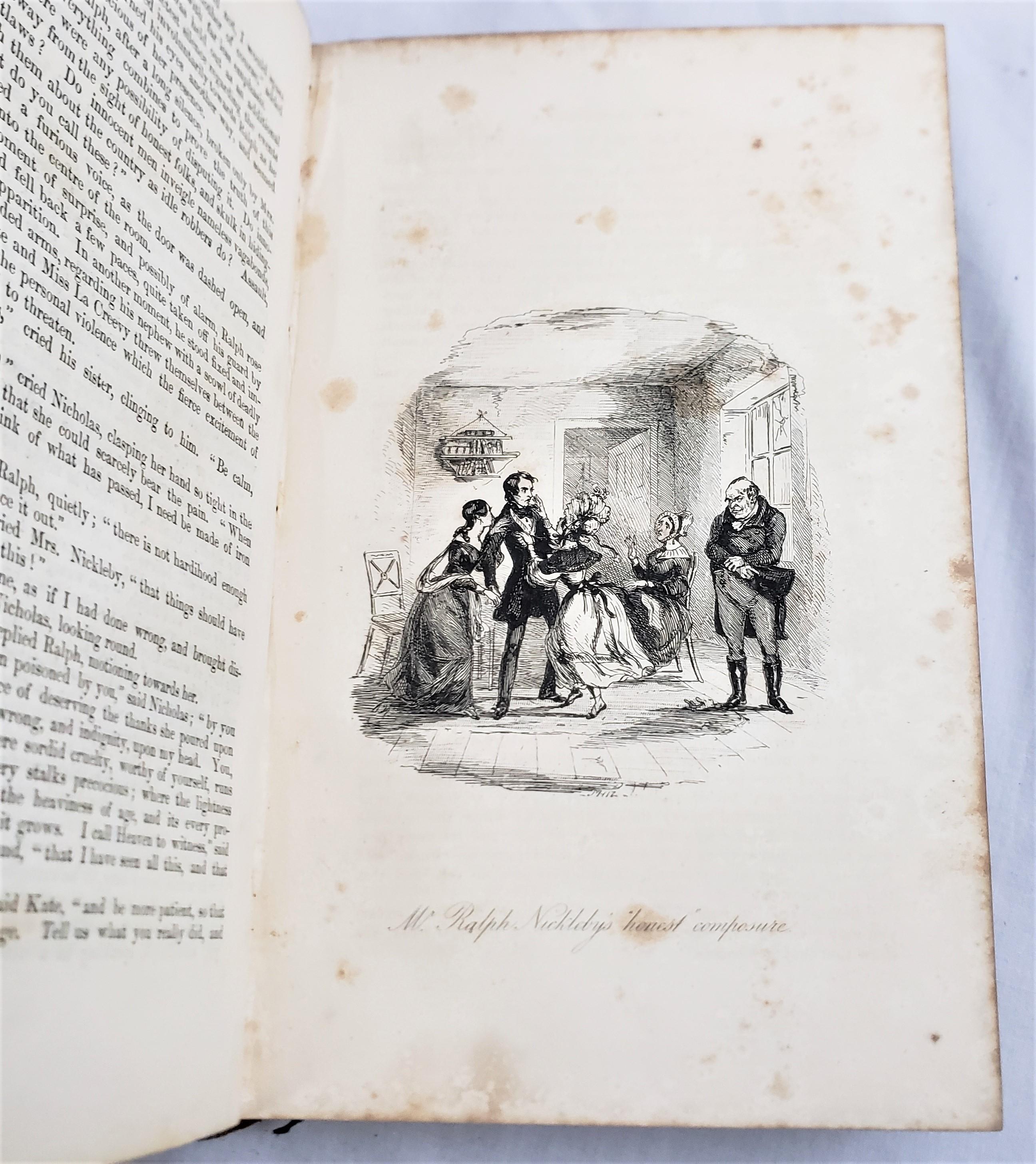 Antique Charles Dickens First Edition Nicholas Nickleby 1839 Chapman & Hall Book For Sale 3