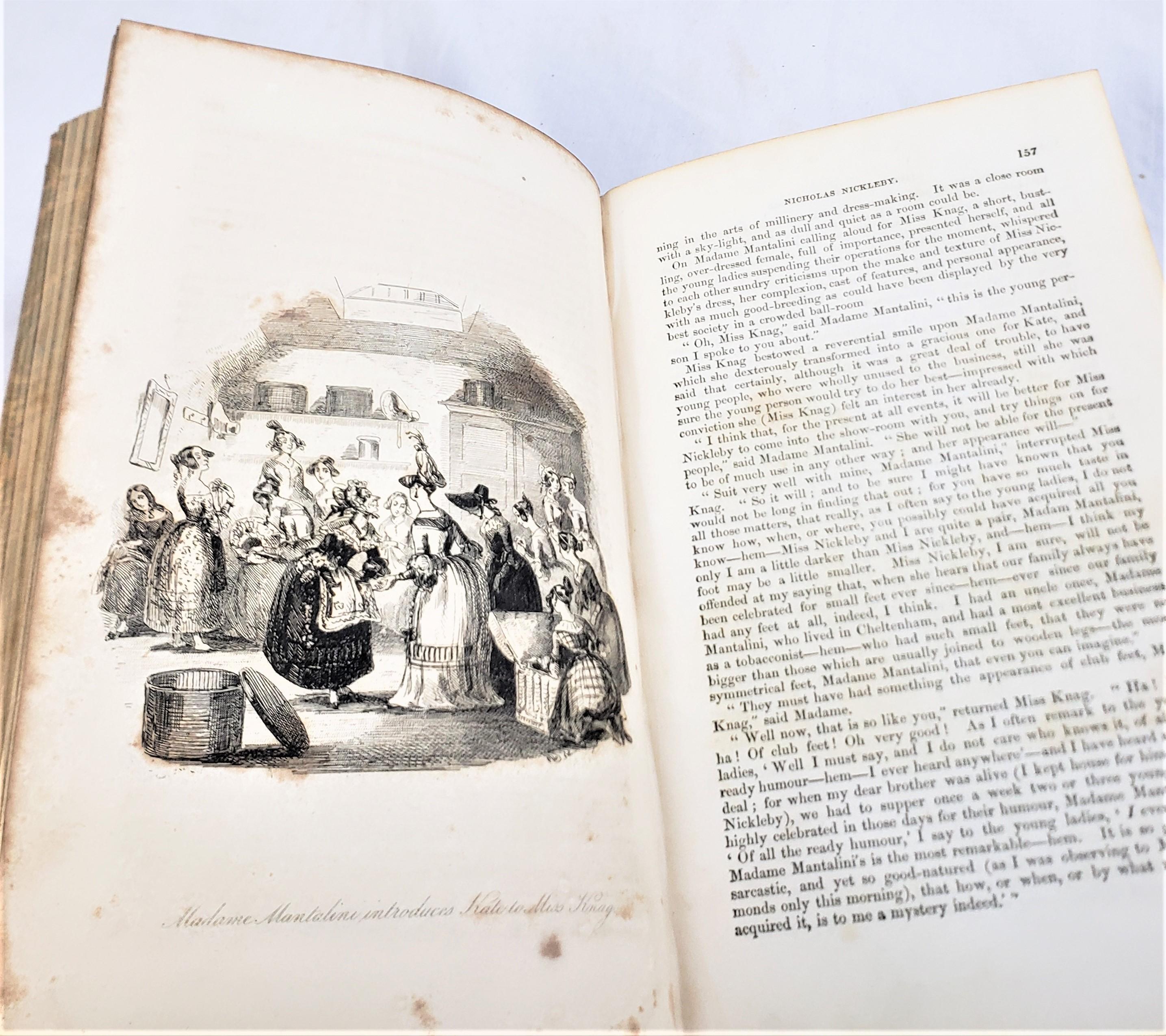 Livre ancien de Charles Dickens Première édition Nicholas Nickleby 1839 Chapman & Hall en vente 7