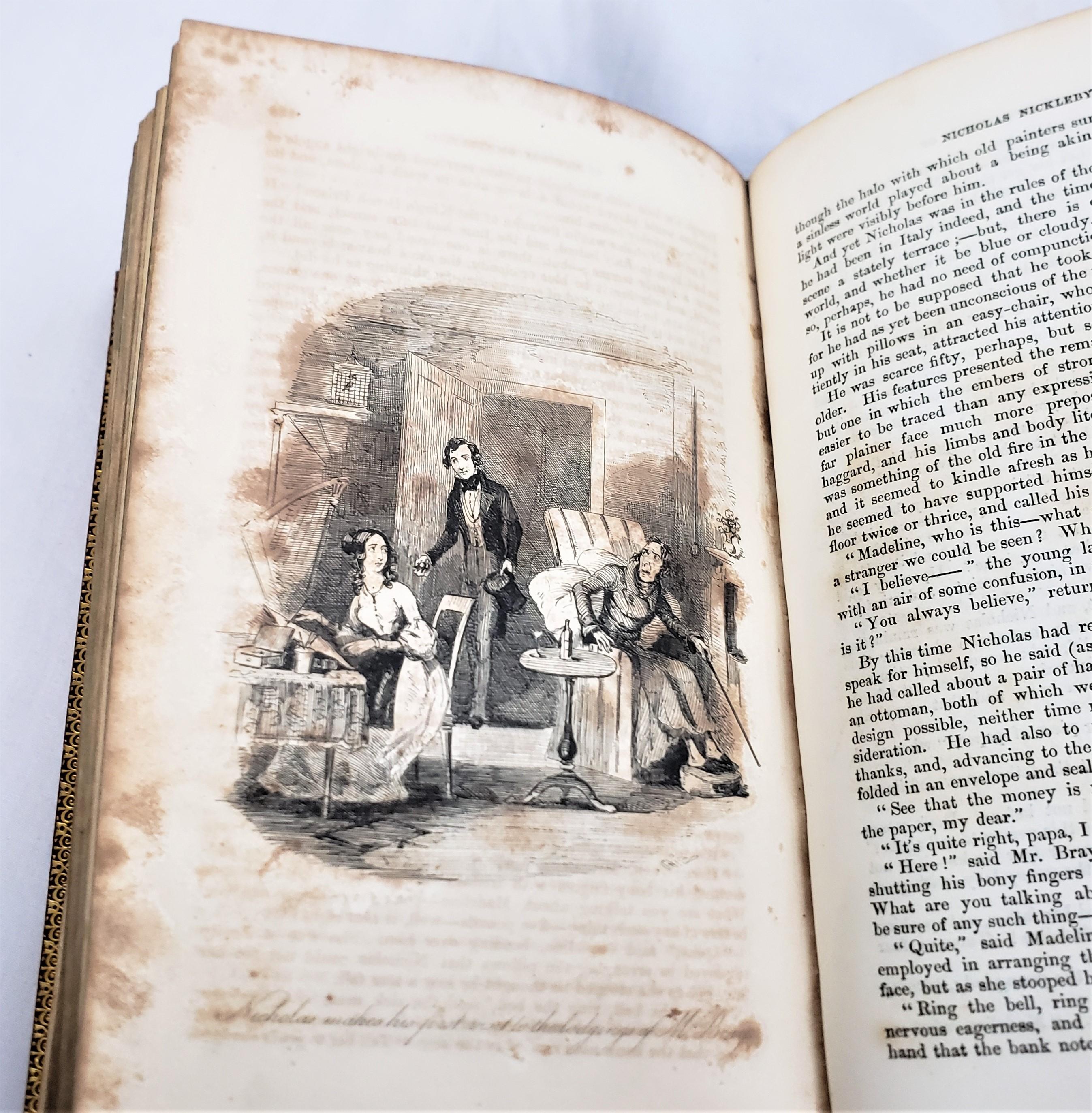 Antike Charles Dickens, Erstausgabe Nicholas Nickleby 1839, Chapman & Hall, Buch im Angebot 10