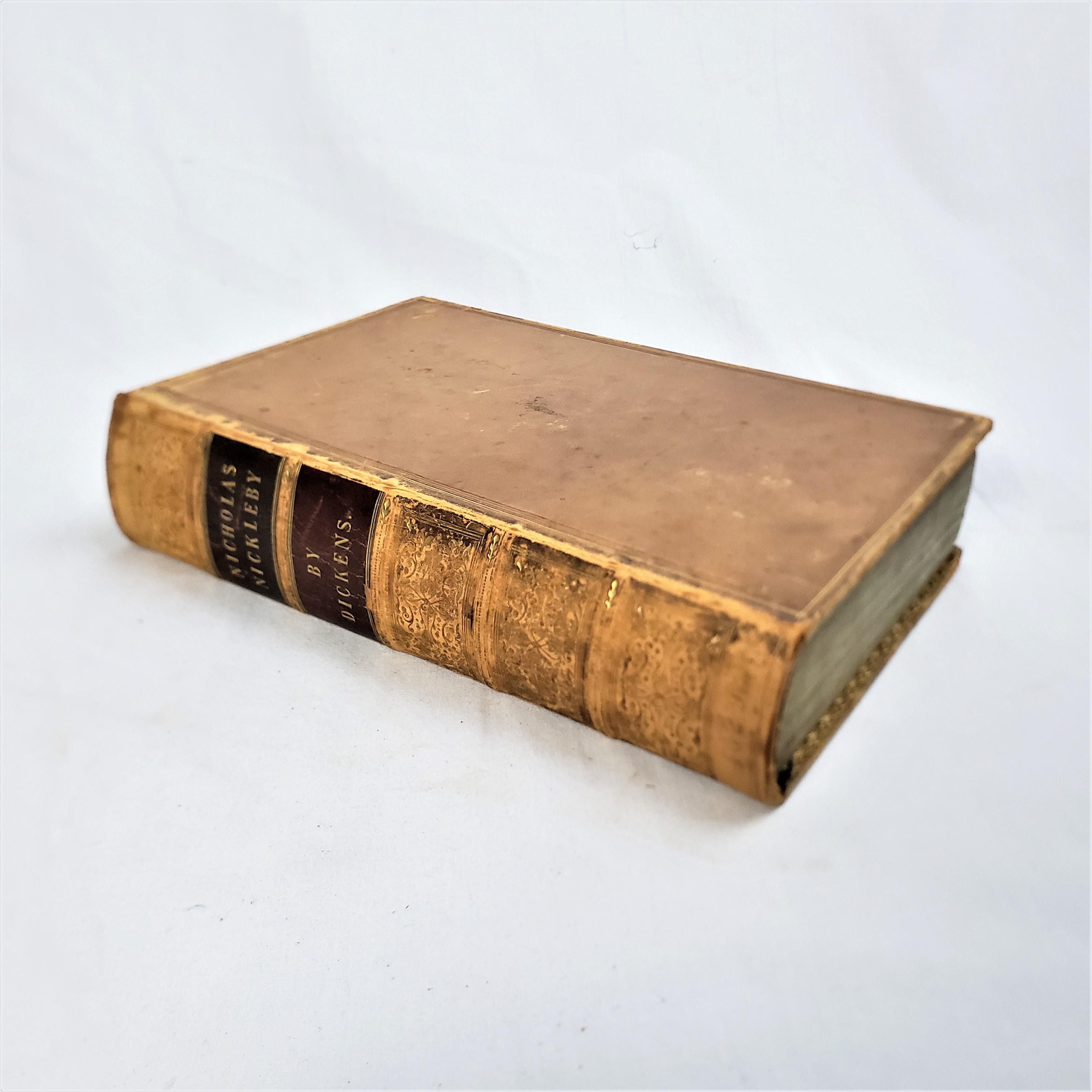 Victorien Livre ancien de Charles Dickens Première édition Nicholas Nickleby 1839 Chapman & Hall en vente