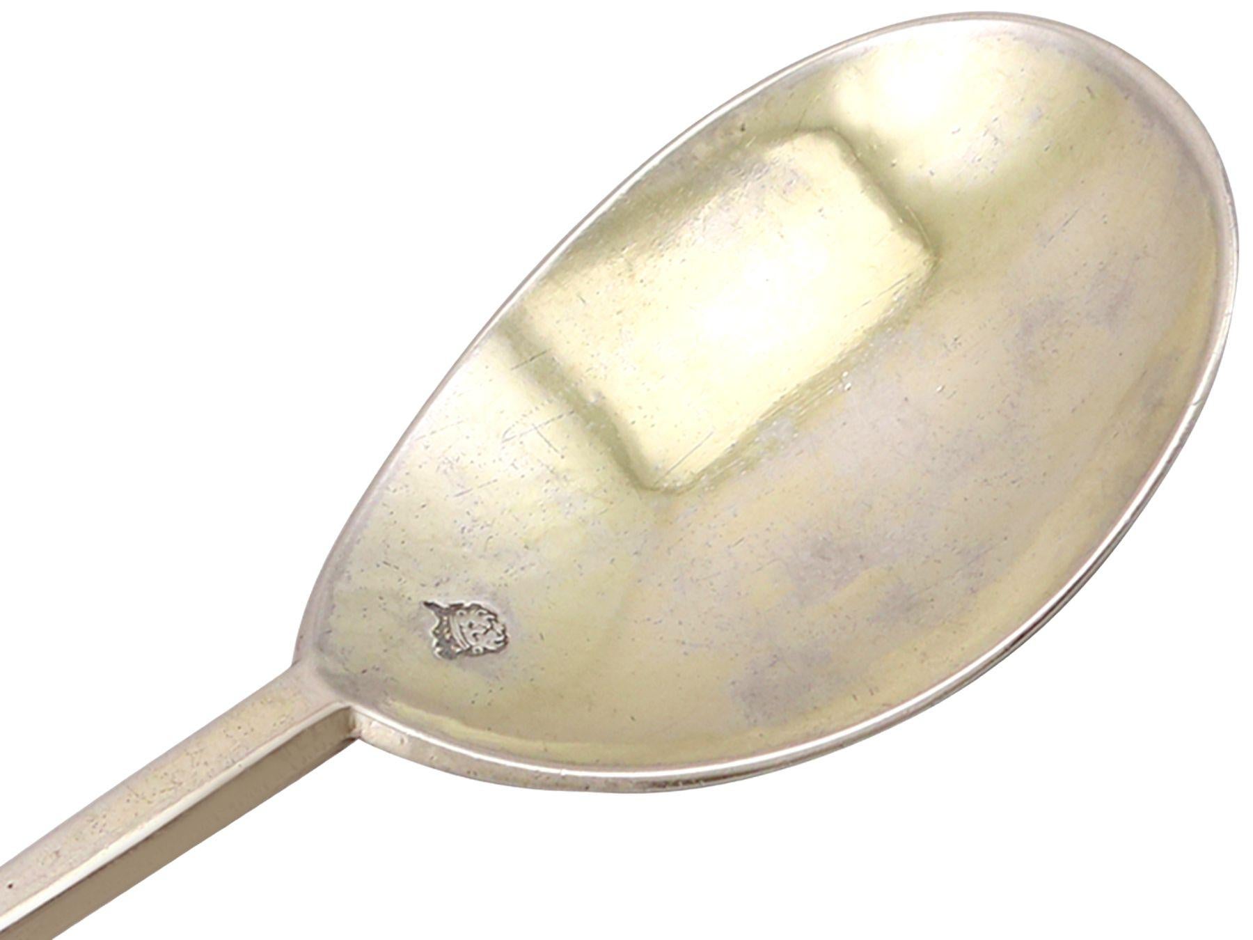 English Antique Charles I 1626 Sterling Silver Seal-Top Spoon 