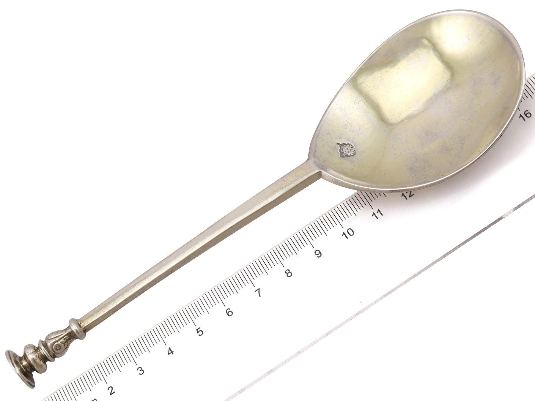 Antique Charles I 1626 Sterling Silver Seal-Top Spoon  3