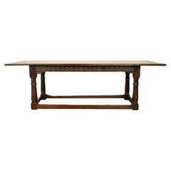Antico tavolo da pranzo in quercia Charles II del 17° secolo intagliato 8ft 1680