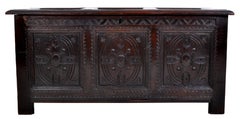 Antique Charles II Carved Oak Coffer / Chest / Trunk, circa 1670