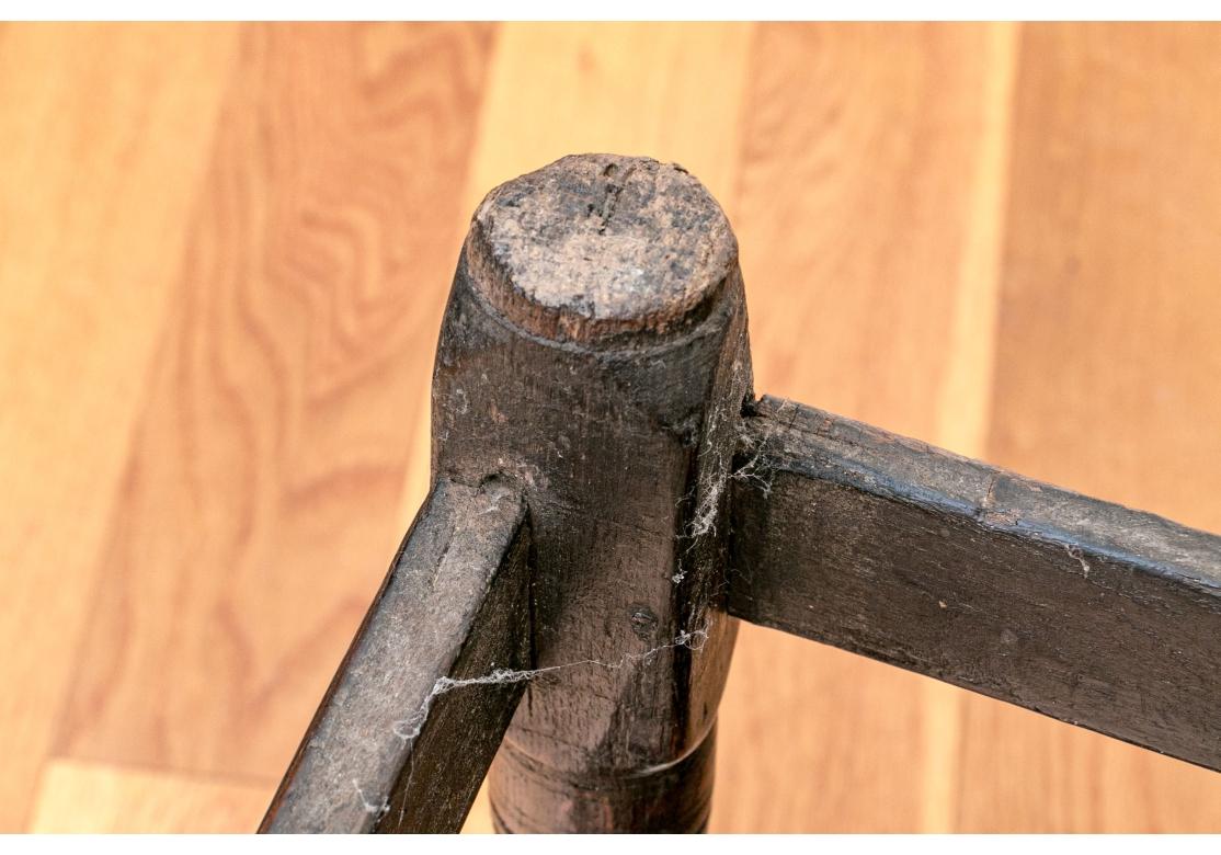Antique Charles II Oak Turned Leg Joint Stool For Sale 5