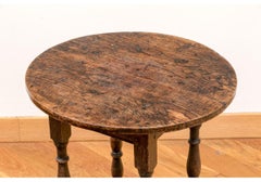 Antique Charles II Oval Oak Tavern Table With Turned Legs