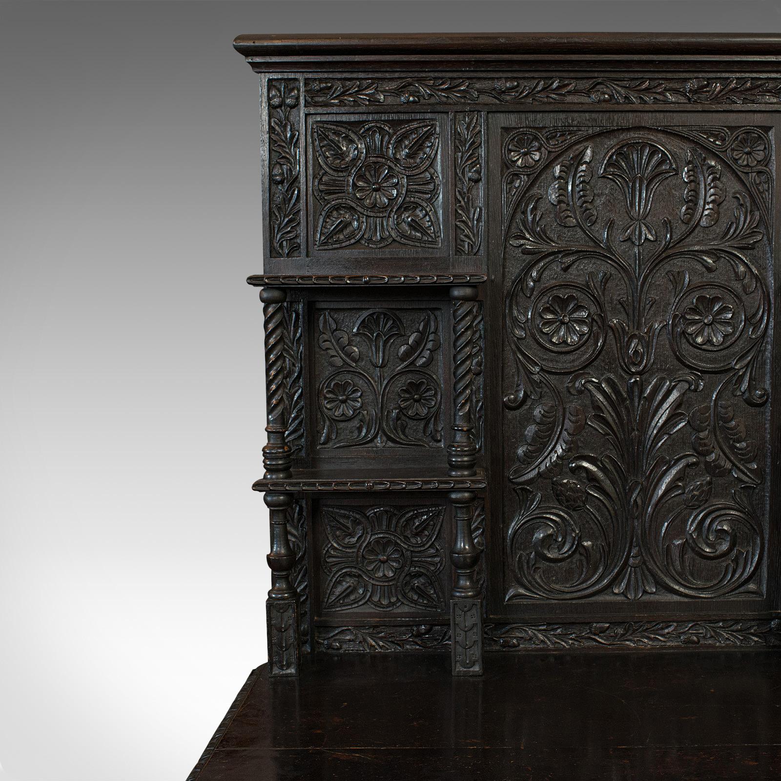 Antique Charles II Revival Dresser English Oak, Sideboard, Victorian, circa 1880 For Sale 4