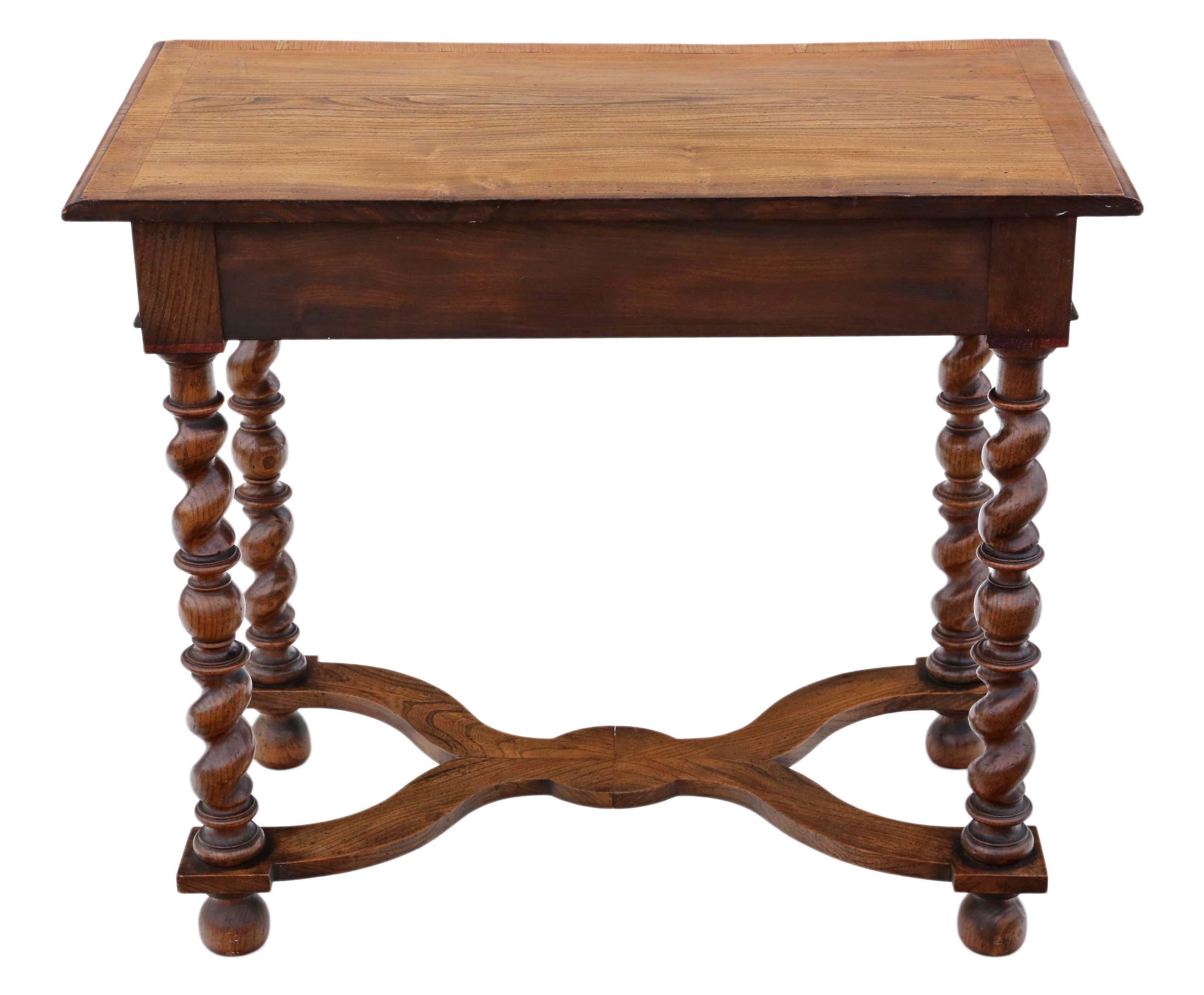 Antique Charles II Revival Oak and Elm Writing Desk Dressing  For Sale 5