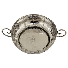 Antiguo Catador de Vino de Plata Carlos II / Tastevin Londres 1673 Siglo XVII