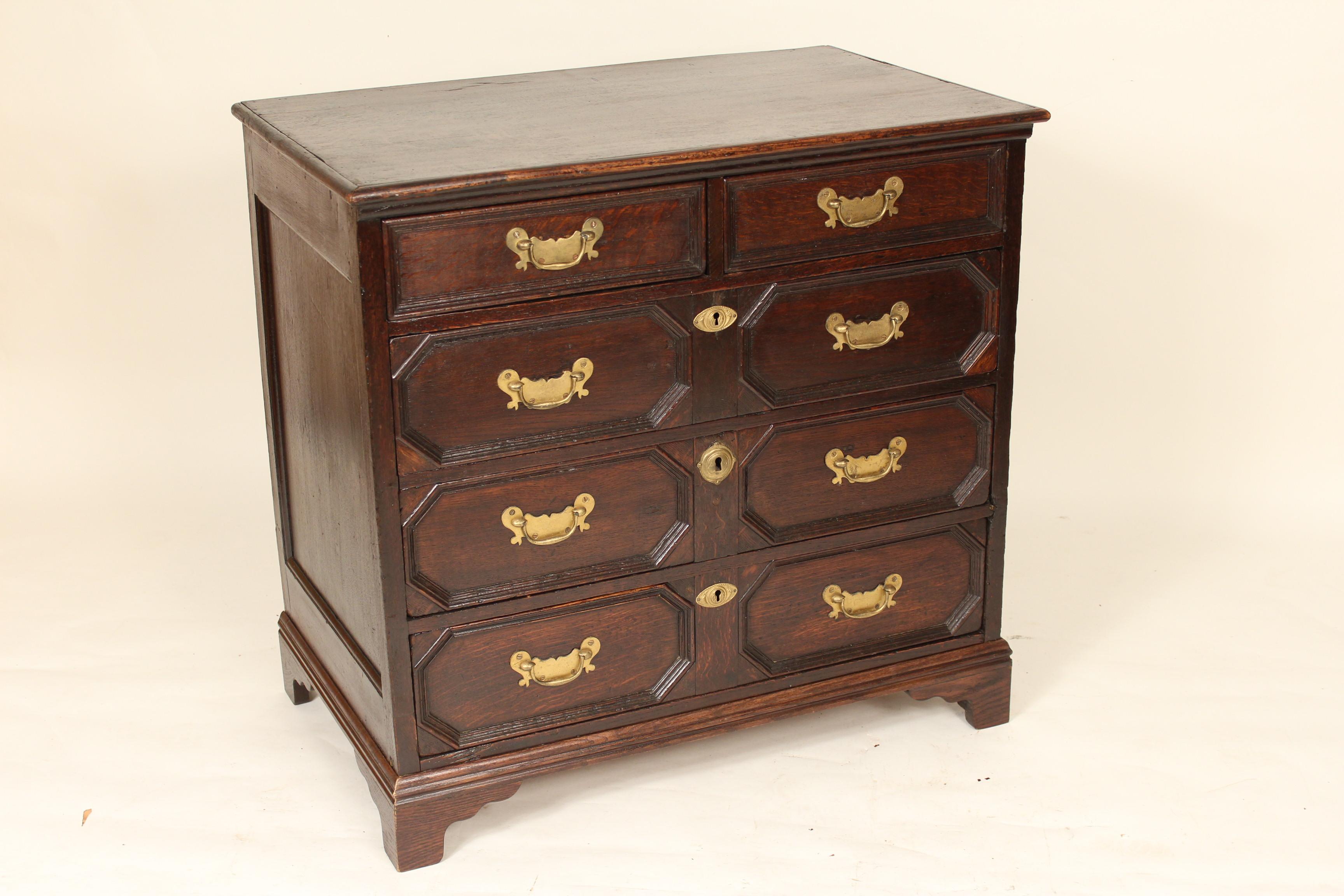 English Antique Charles II Style Oak Chest of Drawers For Sale