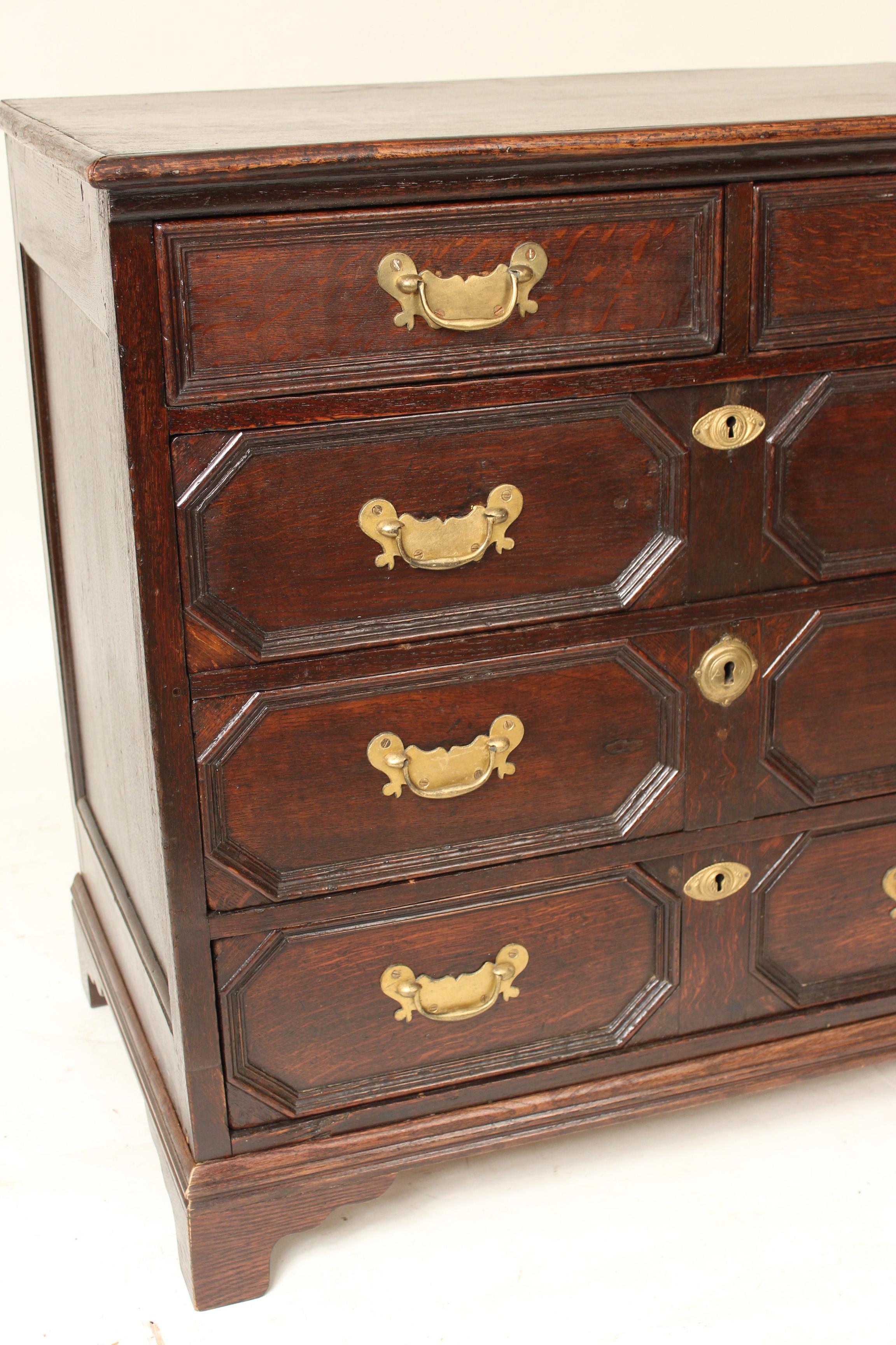 Antique Charles II Style Oak Chest of Drawers For Sale 1