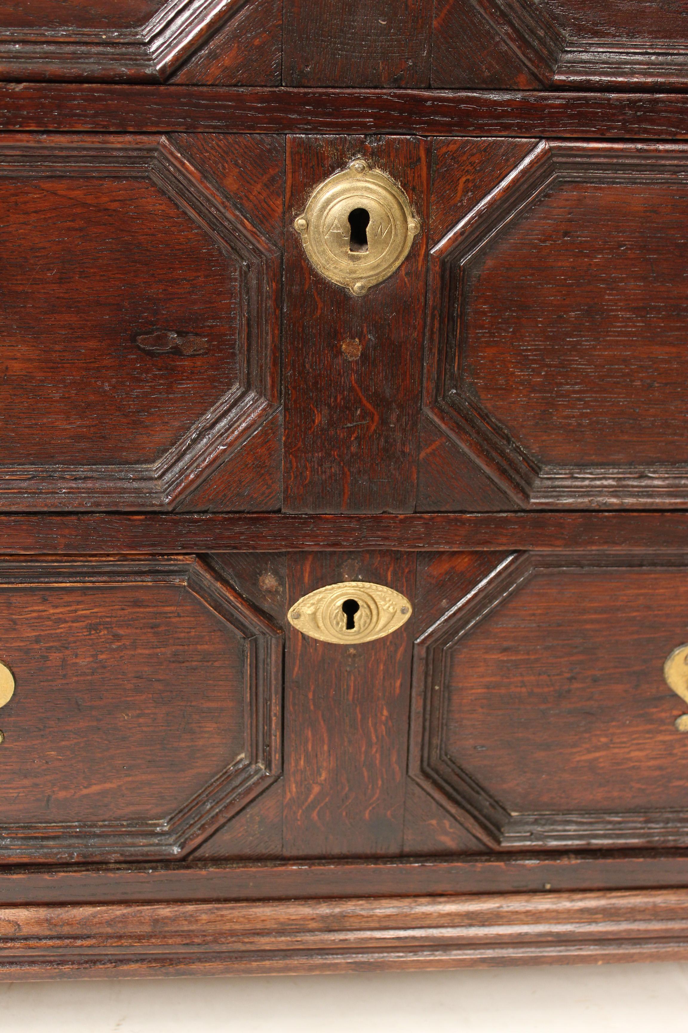 Antique Charles II Style Oak Chest of Drawers For Sale 3