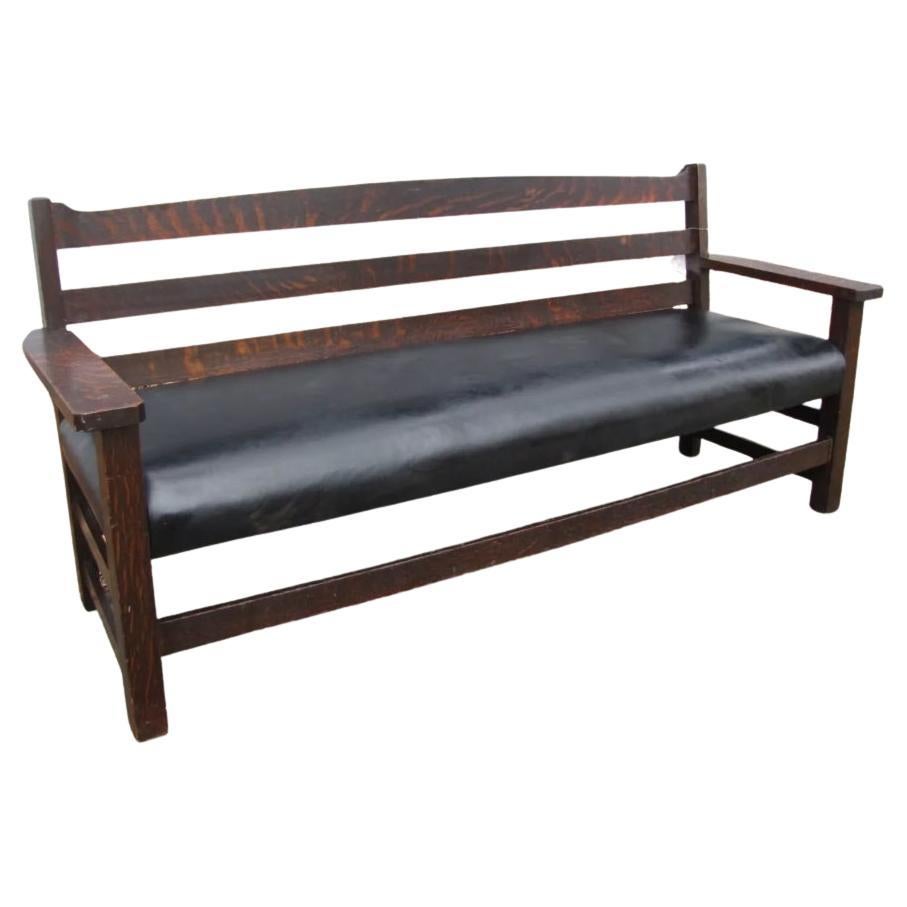 Antique Charles Limbert Drop Arm Settle - Stickley Era - W2724  SALE   SALE