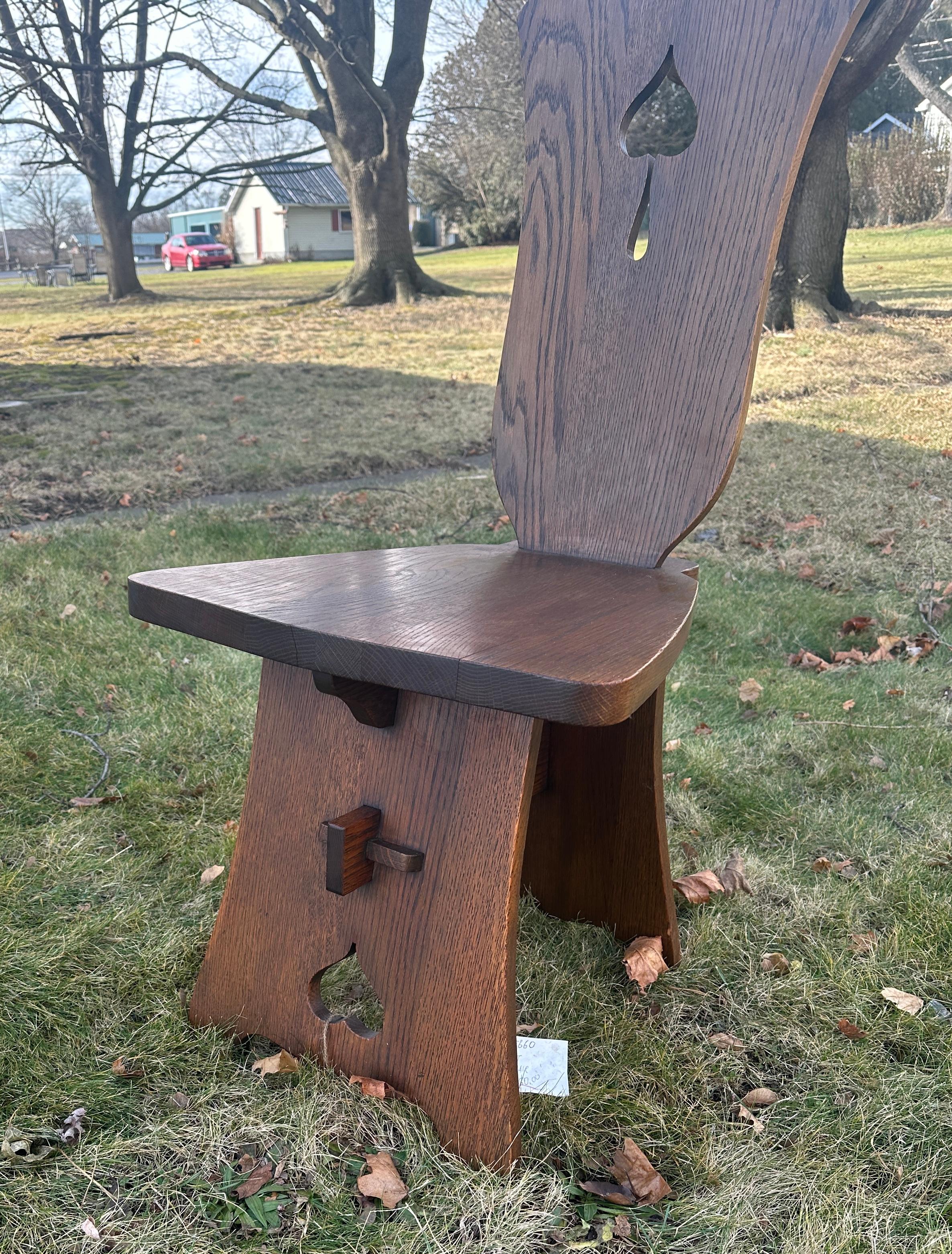 American ANTIQUE CHARLES LIMBERT  Hall Chair / Bicycle Chair - Stickley Era - W7660