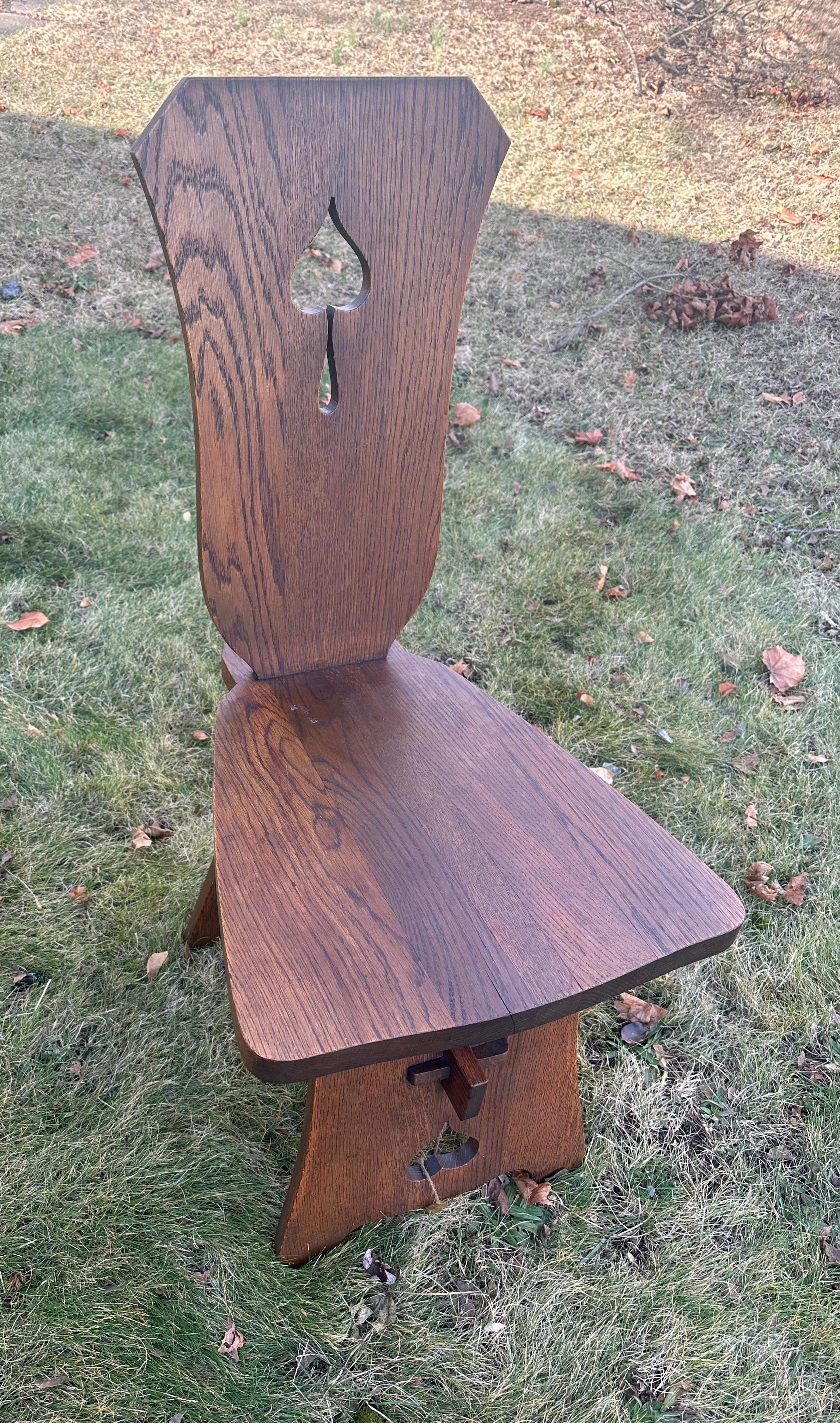 ANTIQUE CHARLES LIMBERT  Hall Chair / Bicycle Chair - Stickley Era - W7660 In Good Condition In Shamokin Dam, PA
