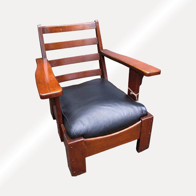 Sillón con Reposabrazos Antiguo Charles LIMBERT en forma de CUBO - W5123 Roble en venta