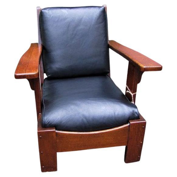 SIGHNED Antique Charles Limbert Large Arm Chair in CUBE Form - W5123