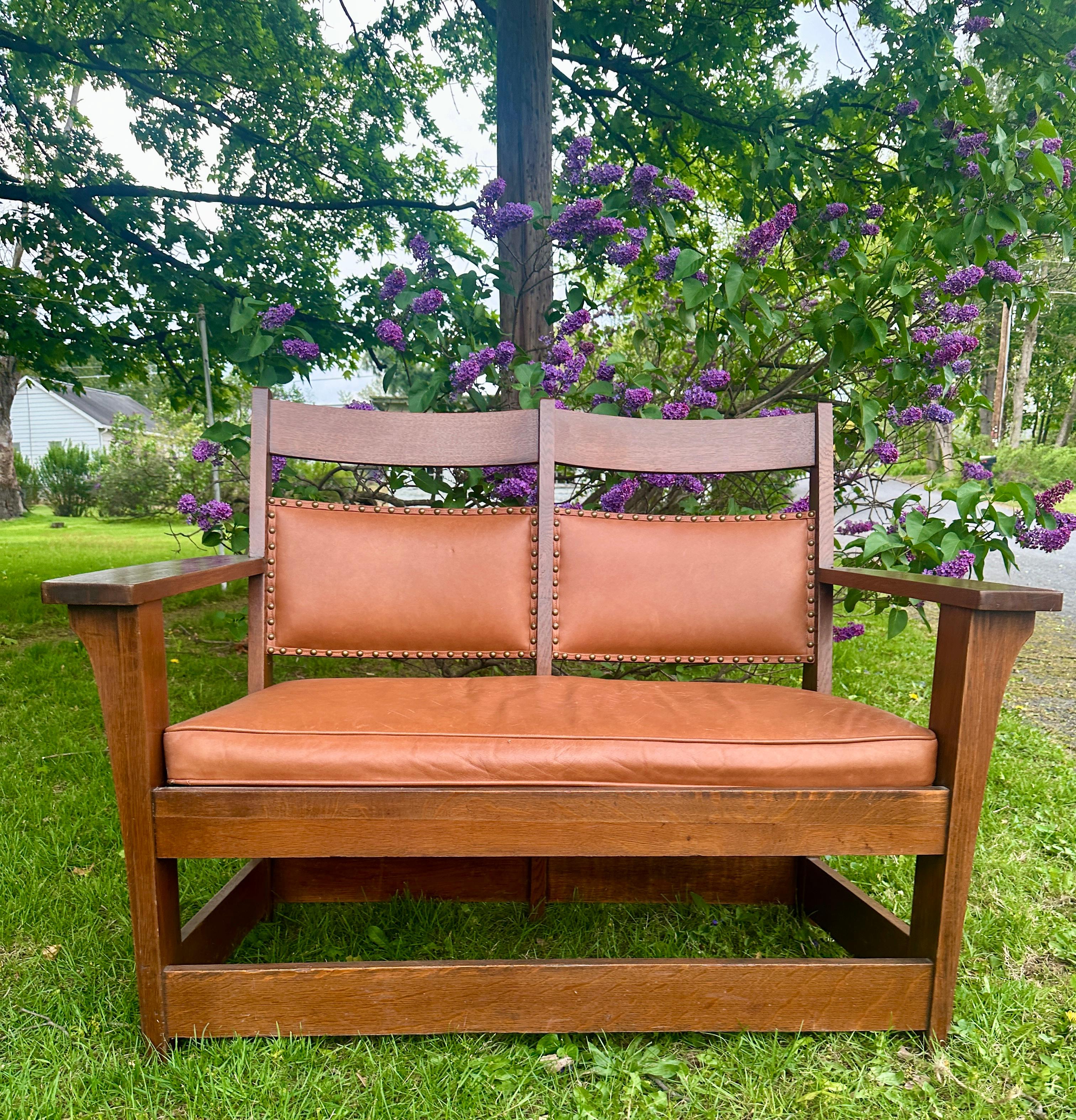 Pelle Antico divano Charles Limbert, marchiato! - W5010 in vendita