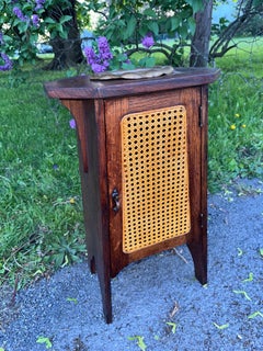 Antique Charles Limburg small stand with a door- W7205