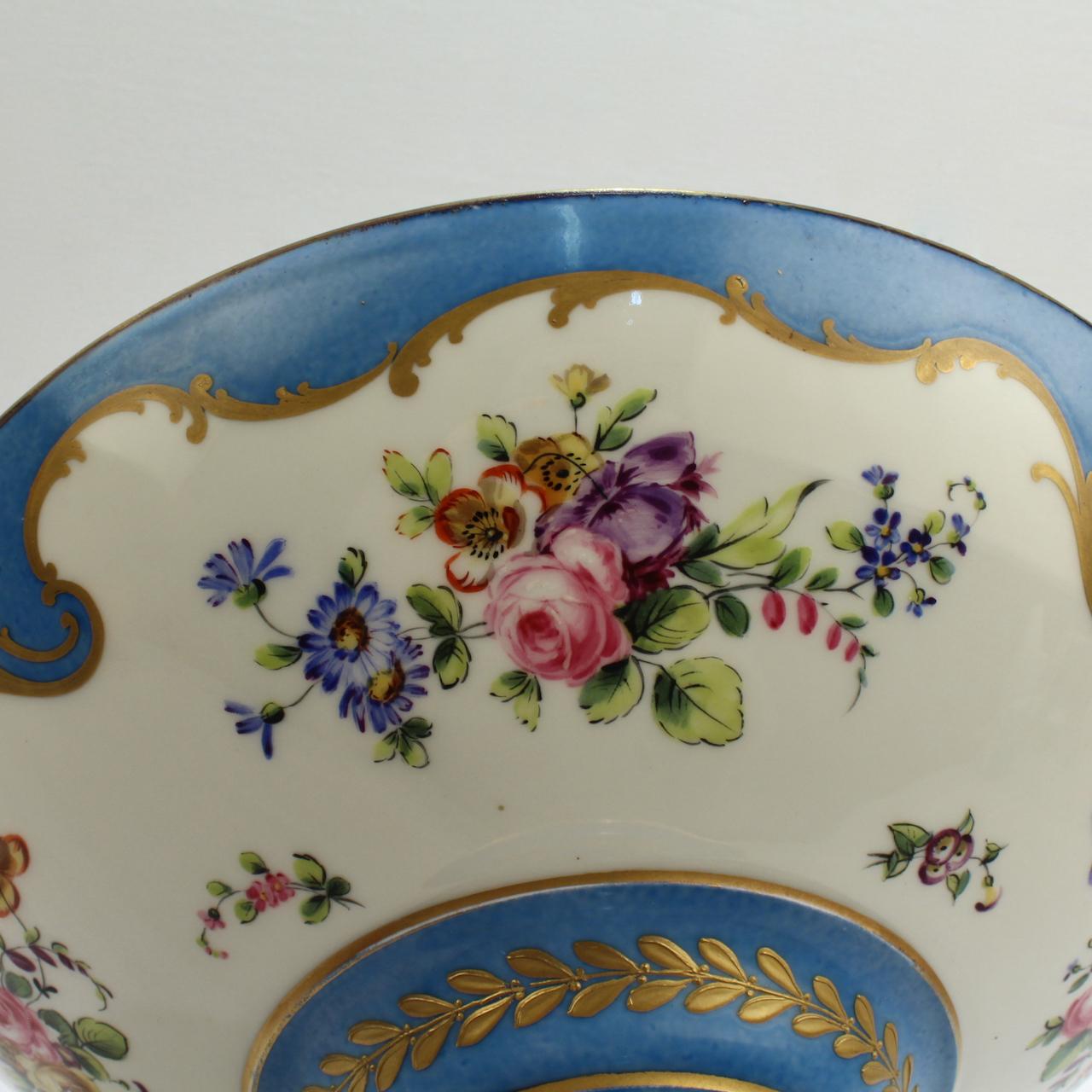 Antique Charles Pillivuyt & Co Celeste Bleu French Porcelain Compote or Tazza 3
