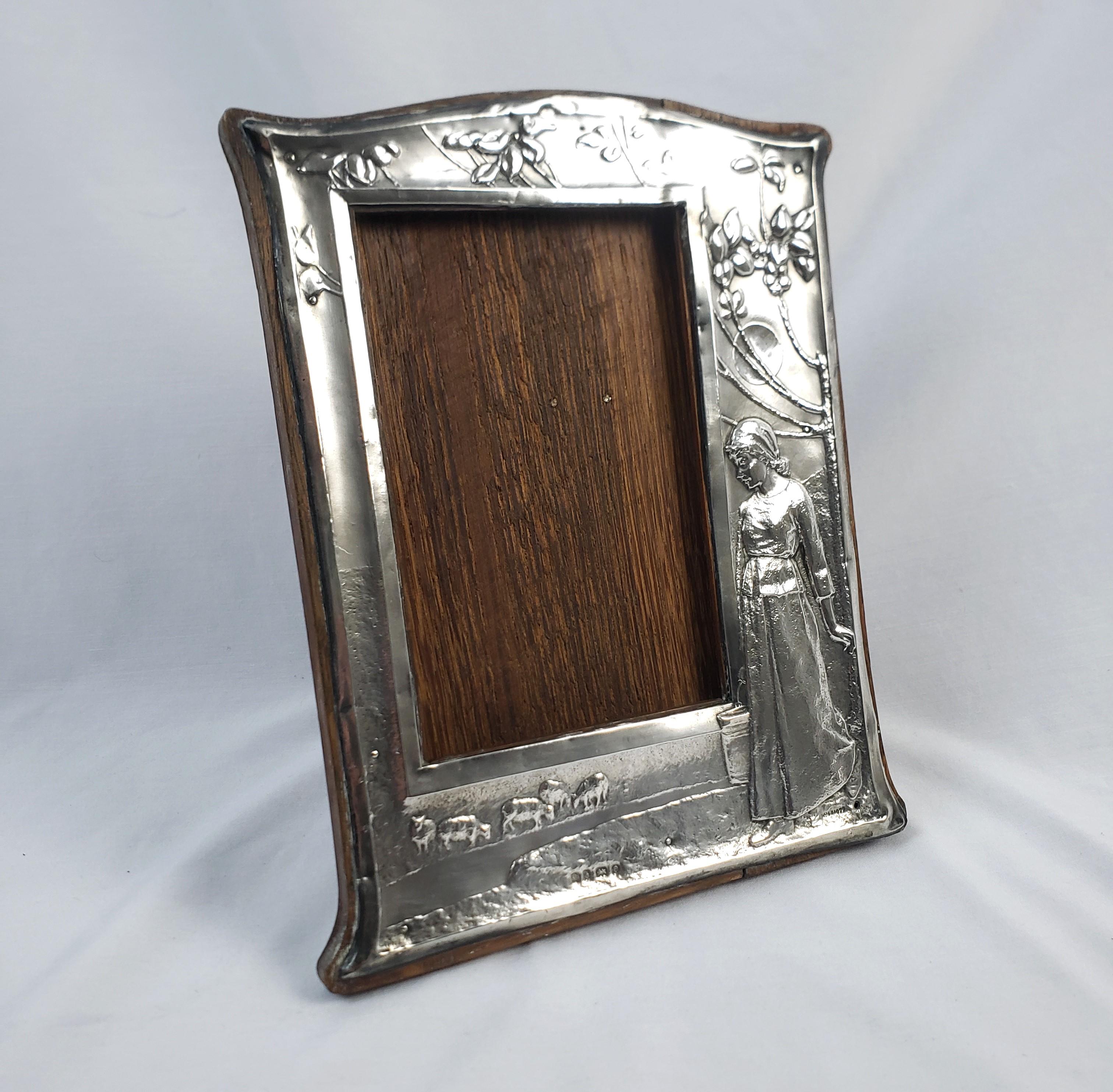 Arts and Crafts Antique Charles S. Green Arts & Crafts Sterling Silver Picture or Mirror Frame For Sale
