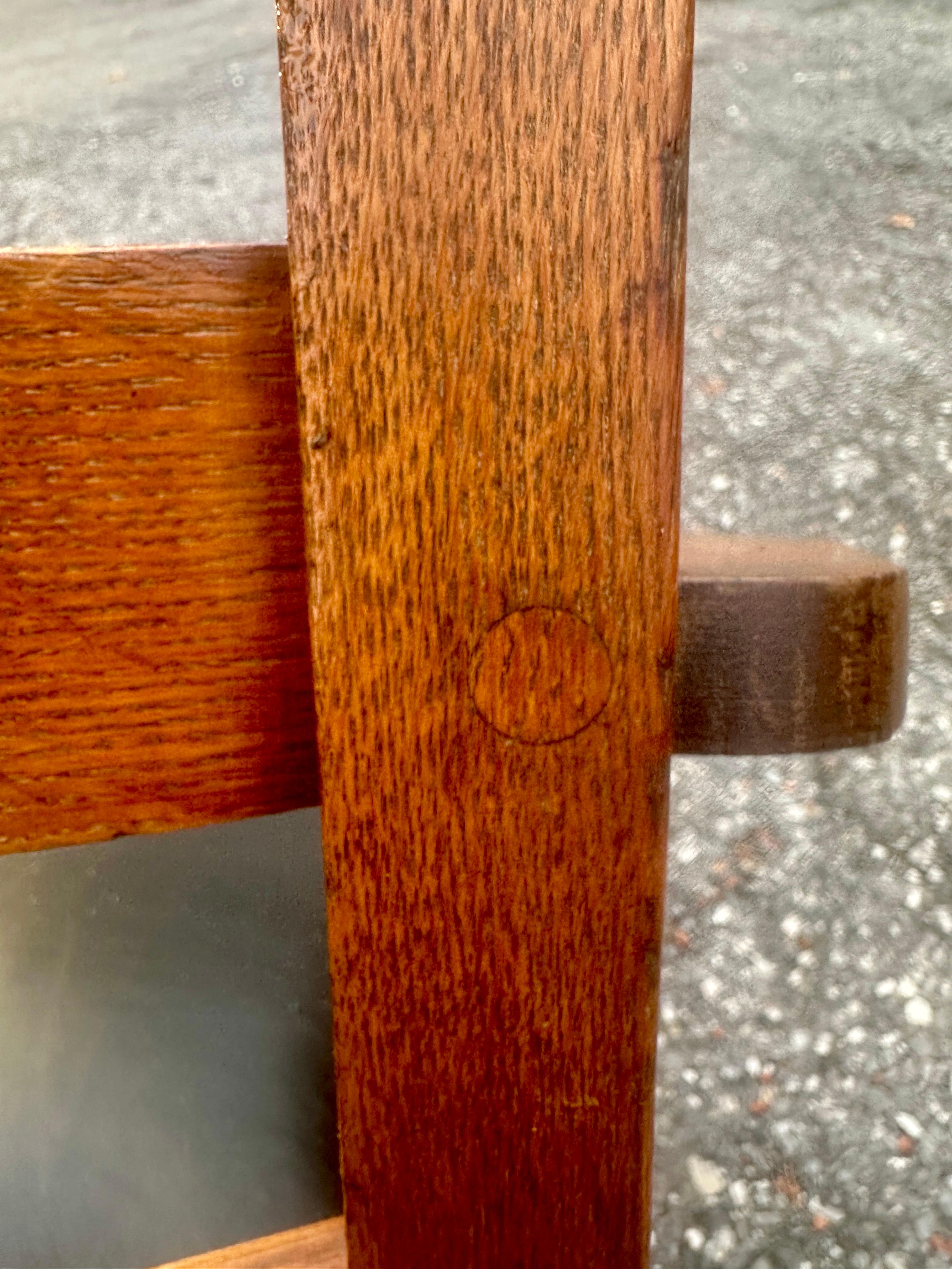 Antique Charles STICKLEY  Large Arm Chair with Slats to Each Arm - #W8106 SALE 7