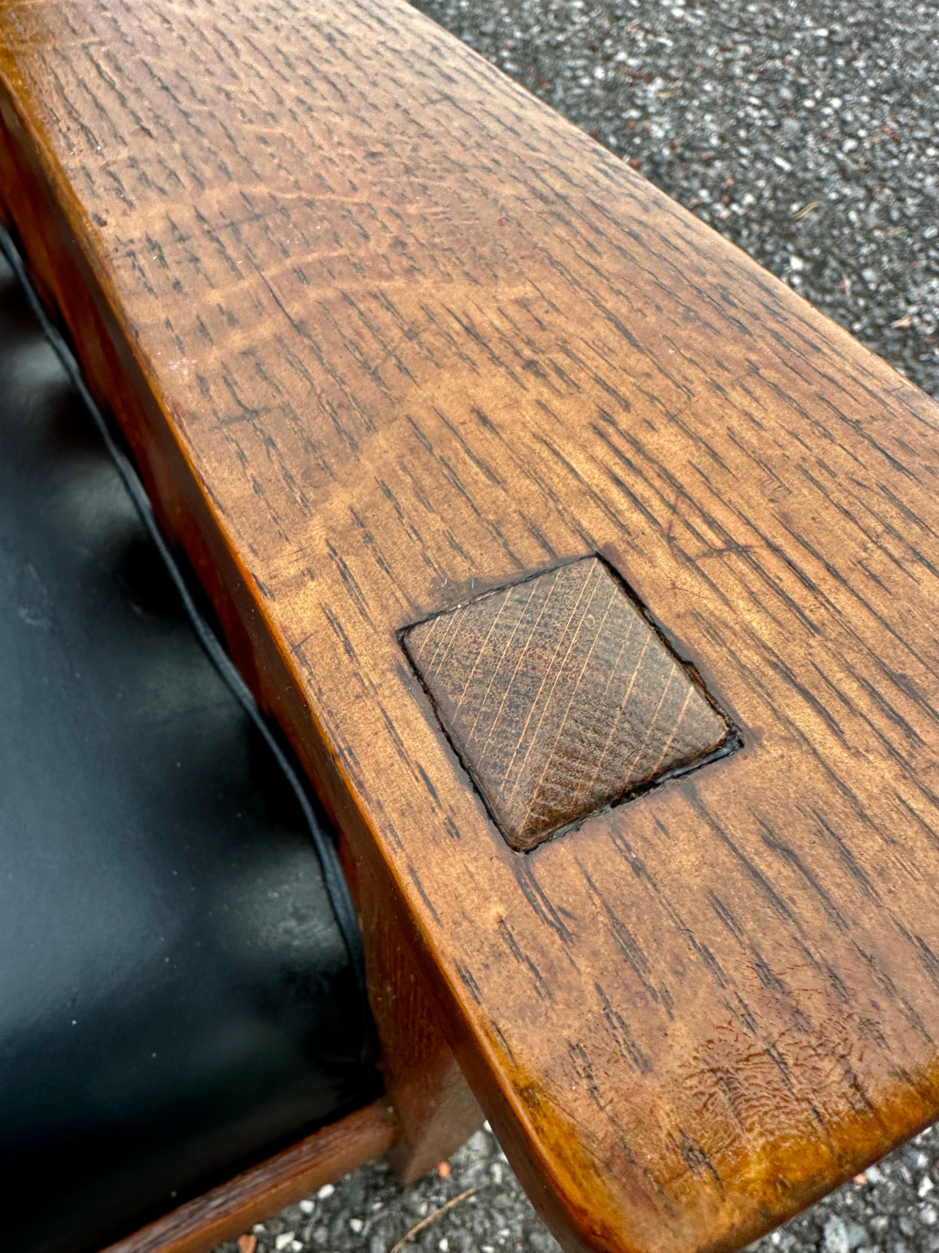 Antique Charles STICKLEY  Large Arm Chair with Slats to Each Arm - #W8106 SALE 8