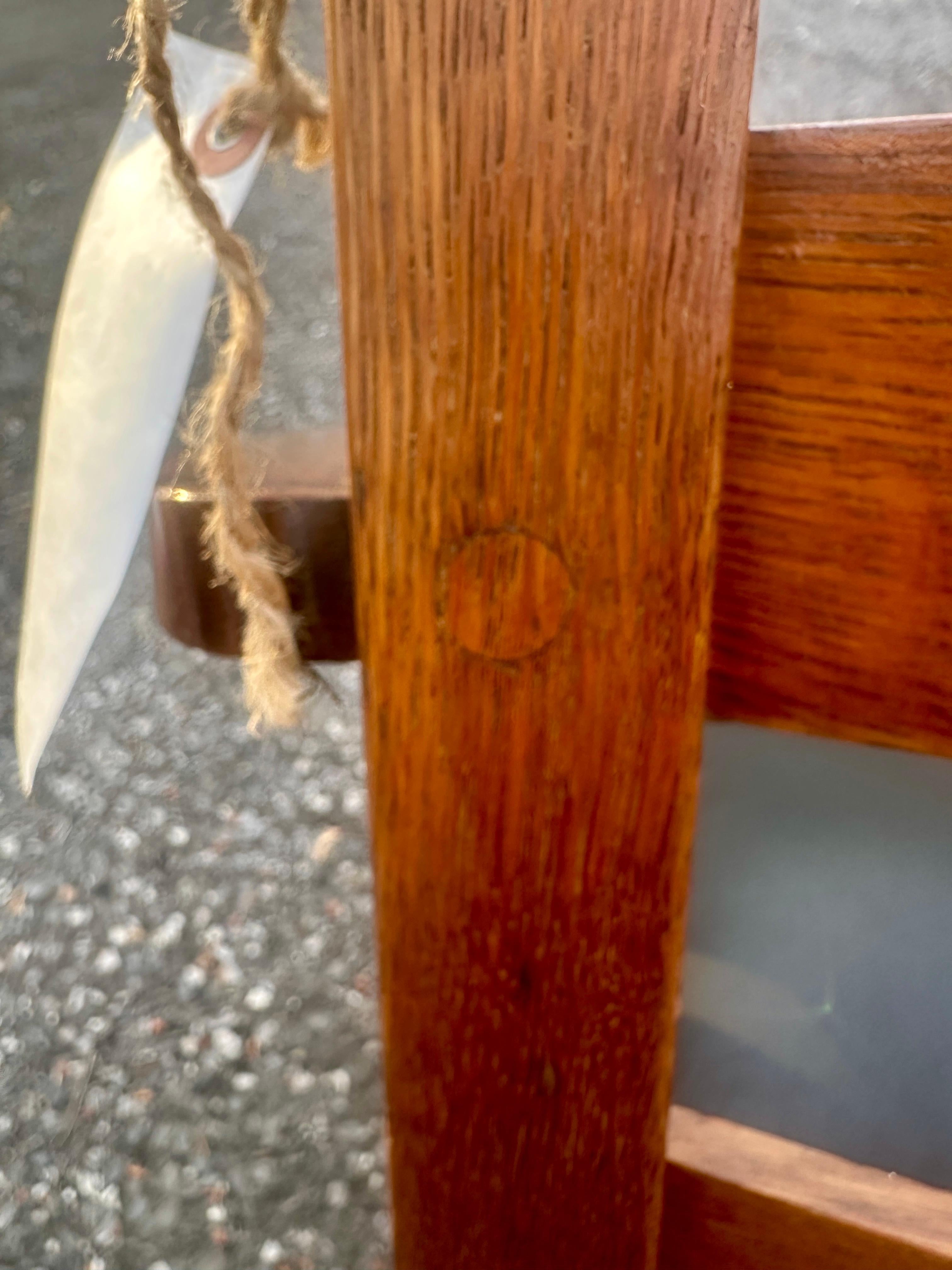 Antique Charles STICKLEY  Large Arm Chair with Slats to Each Arm - #W8106 SALE 12