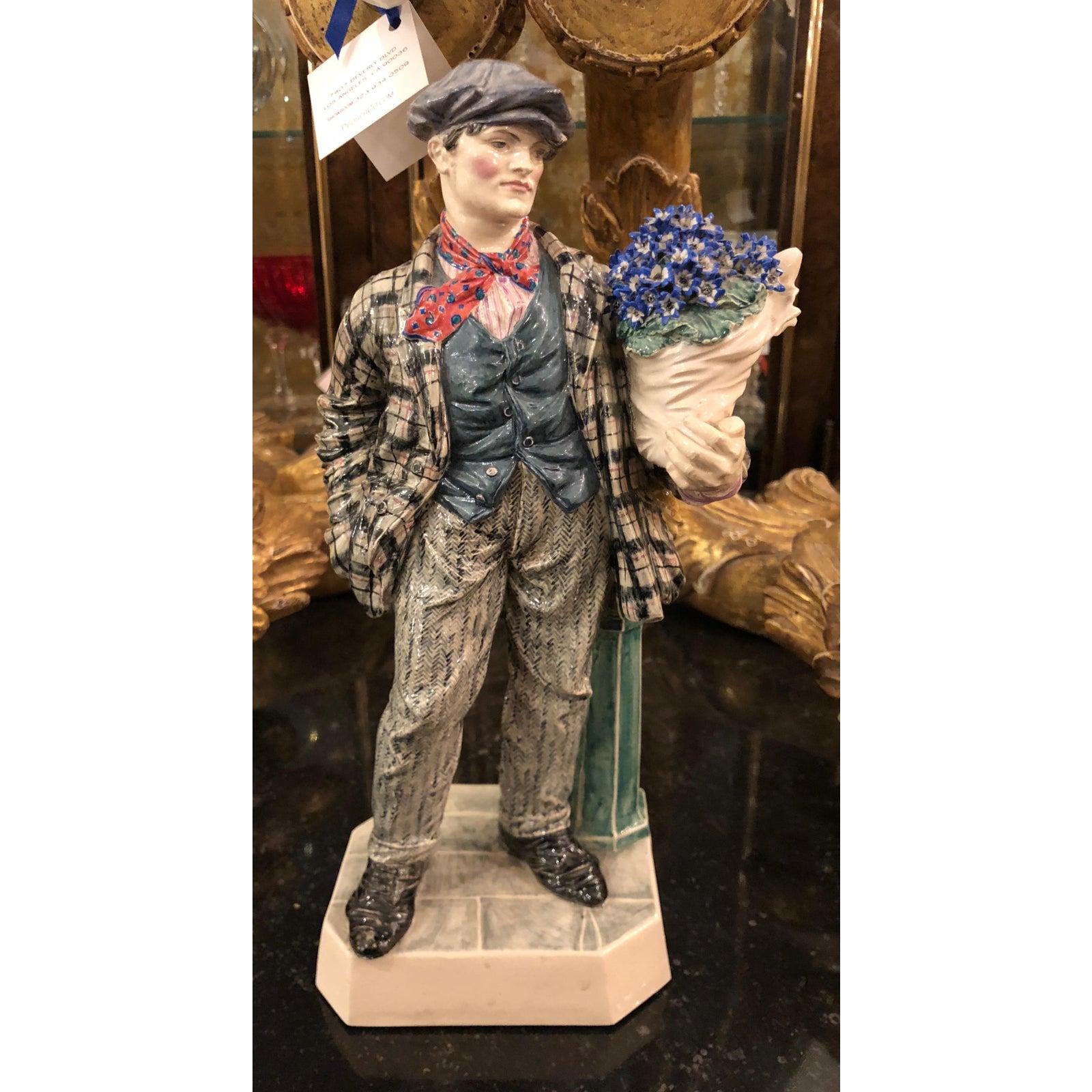 Charles Vyse British Studio Art Pottery Figure of Cineraria Boy, circa 1925 In Excellent Condition In LOS ANGELES, CA