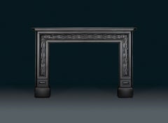 Antique Charles X Black Marble Fireplace Mantel