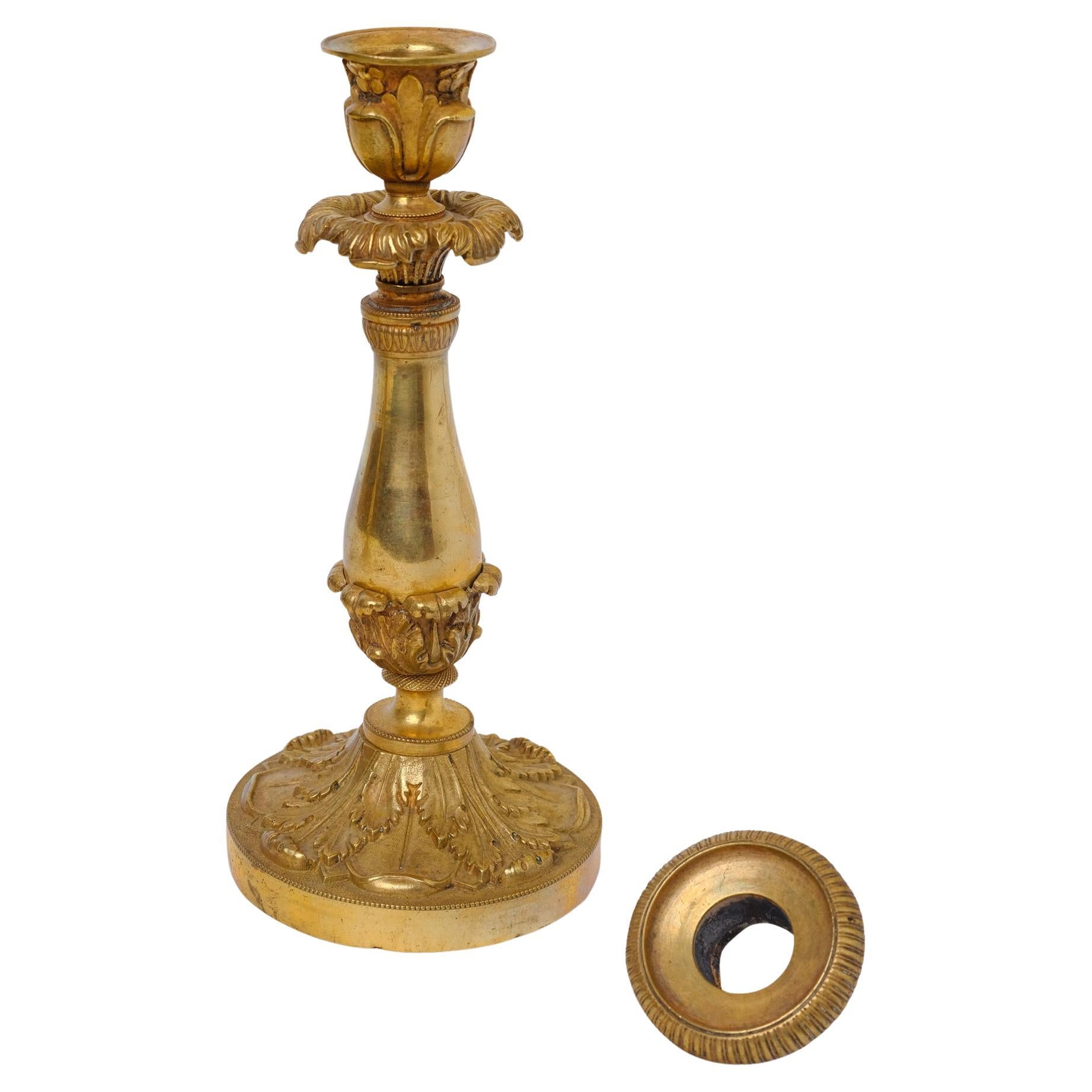 Dorato Candelieri antichi Charles X in bronzo dorato in vendita