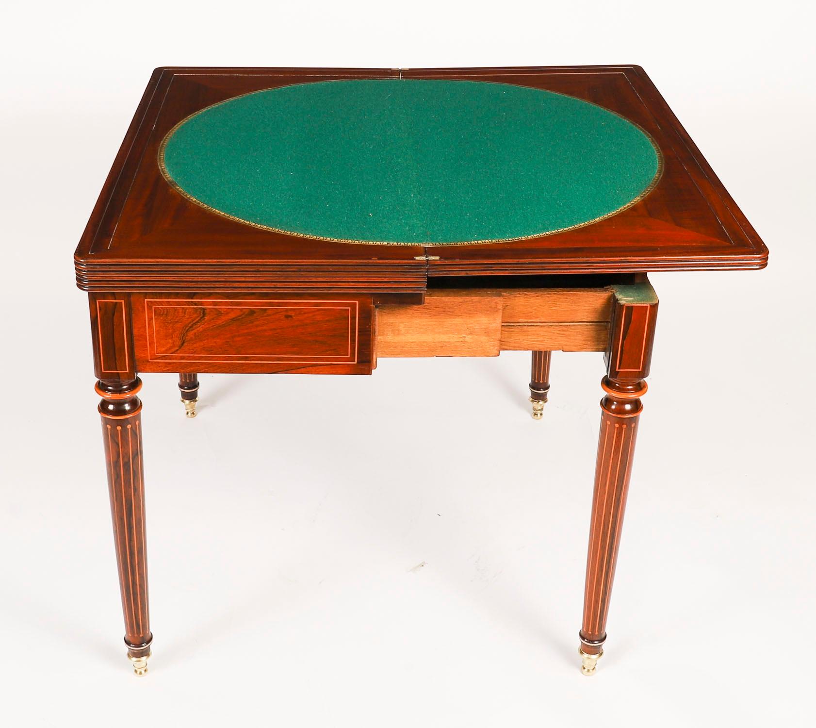 Antique Charles X Foldover Games Card Roulette Table Circa 1810 19th Century 5