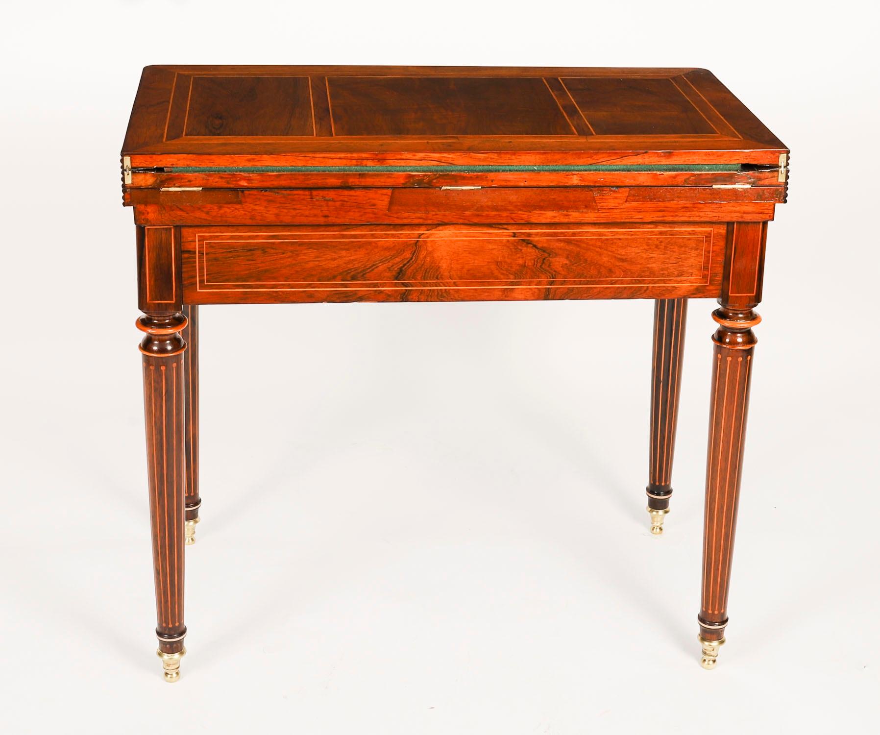 Antique Charles X Foldover Games Card Roulette Table Circa 1810 19th Century 7