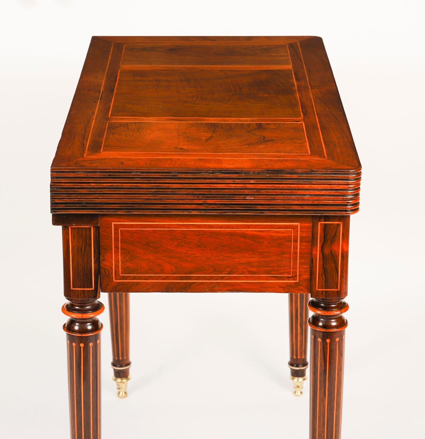 Antique Charles X Foldover Games Card Roulette Table Circa 1810 19th Century 9