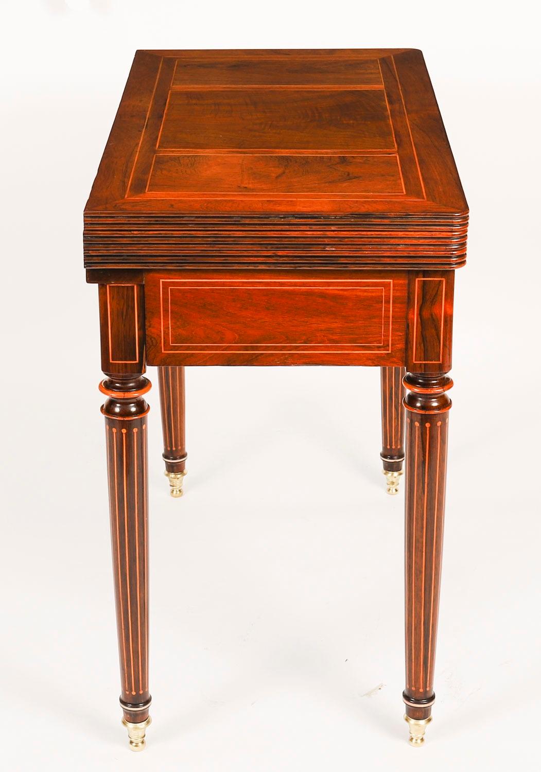 Antique Charles X Foldover Games Card Roulette Table Circa 1810 19th Century 10