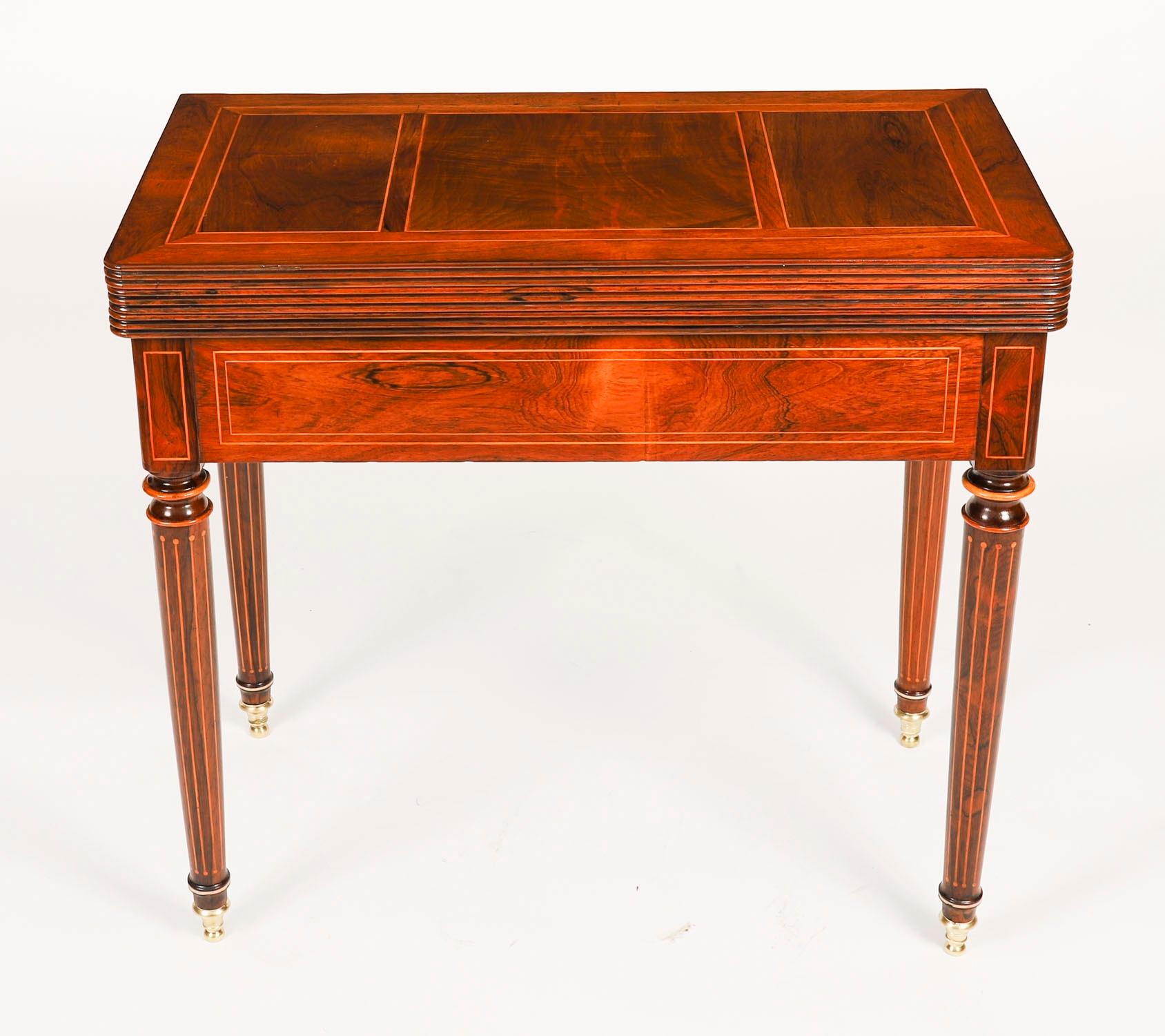 Antique Charles X Foldover Games Card Roulette Table Circa 1810 19th Century 14